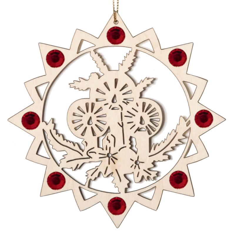 Weihnachtsschmuck Kerzen mit Swarovski Kristallen
