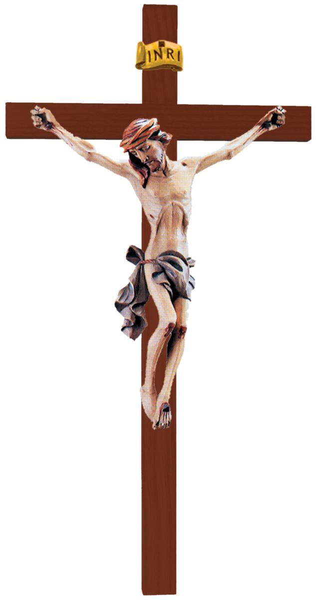 Christuskörper auf Geraden Balken - Blaues Tuch