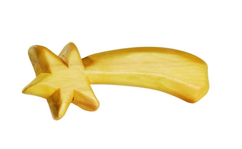 Star wood carved small Nativity