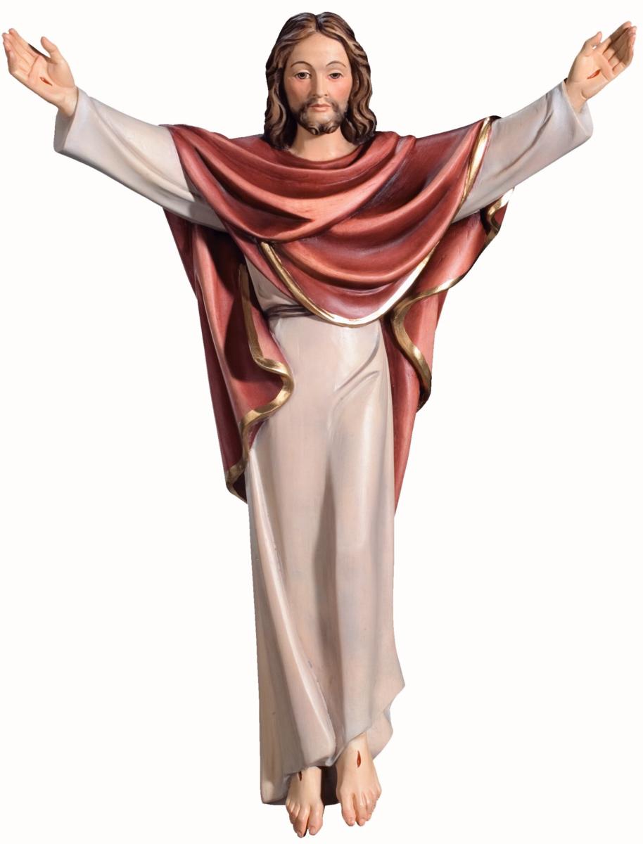 Auferstandener Jesus Christus König aus Holz - mit Ölfarben lasiert