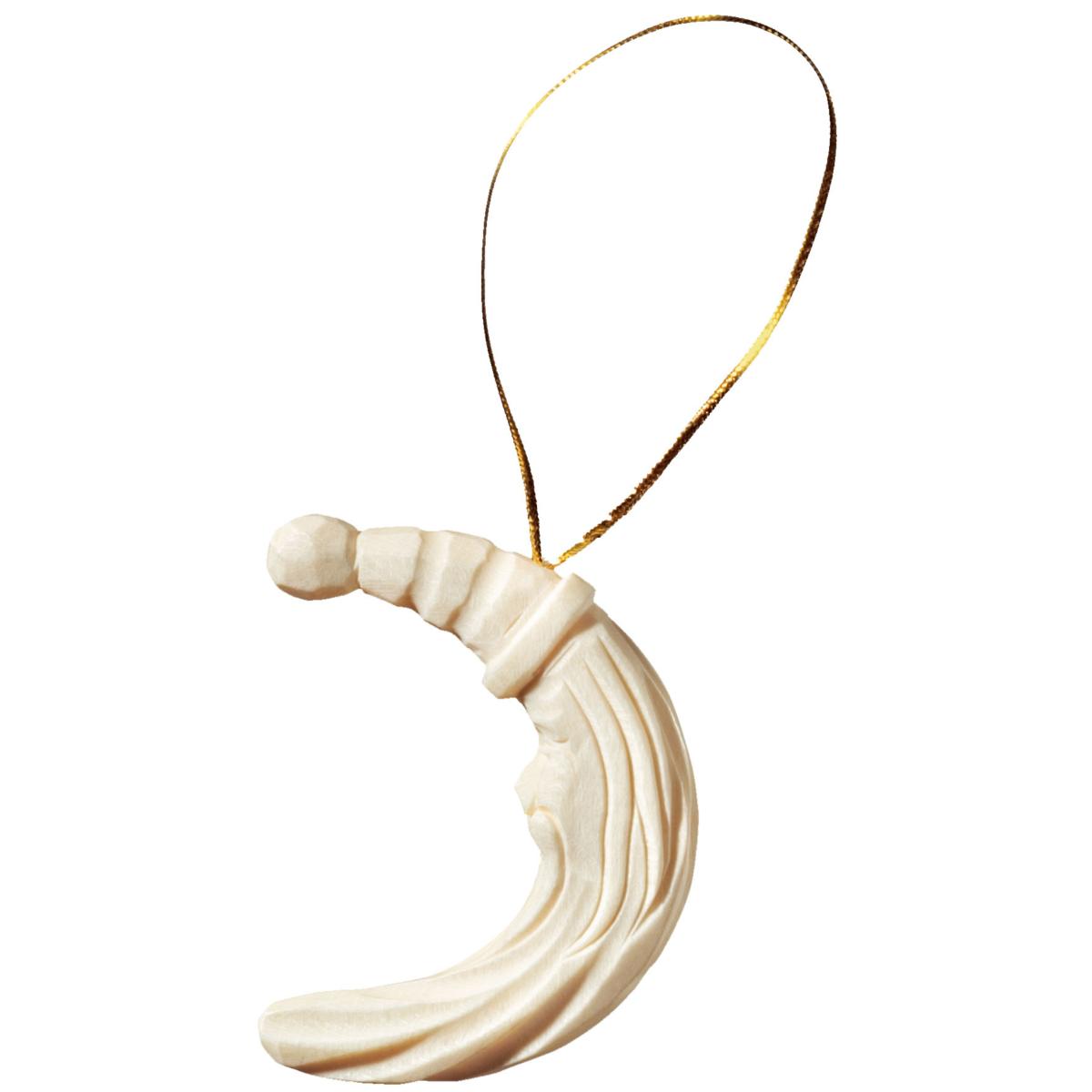 Luna addobbo di legno - naturale