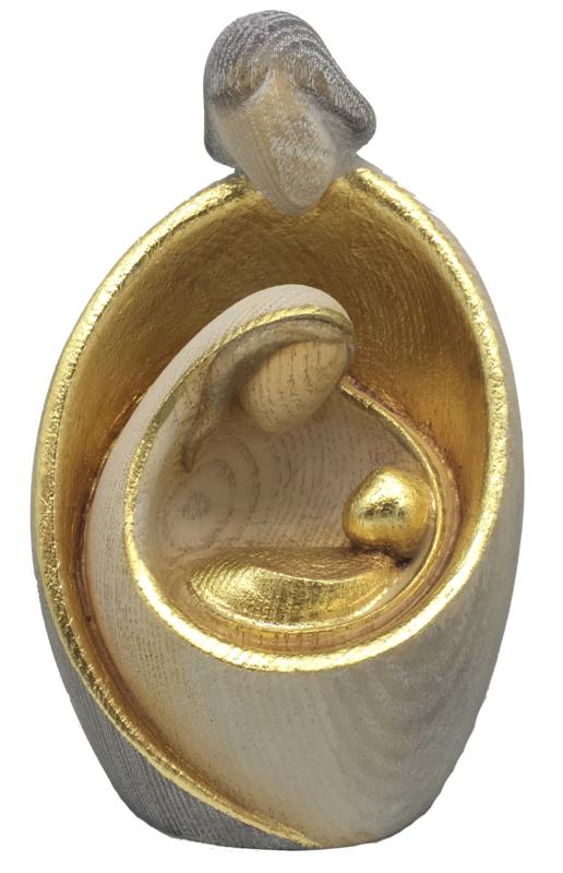 Modern Style wood carved Holy Family - color