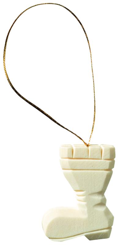 Stivale Babbo Natale addobbo legno - naturale