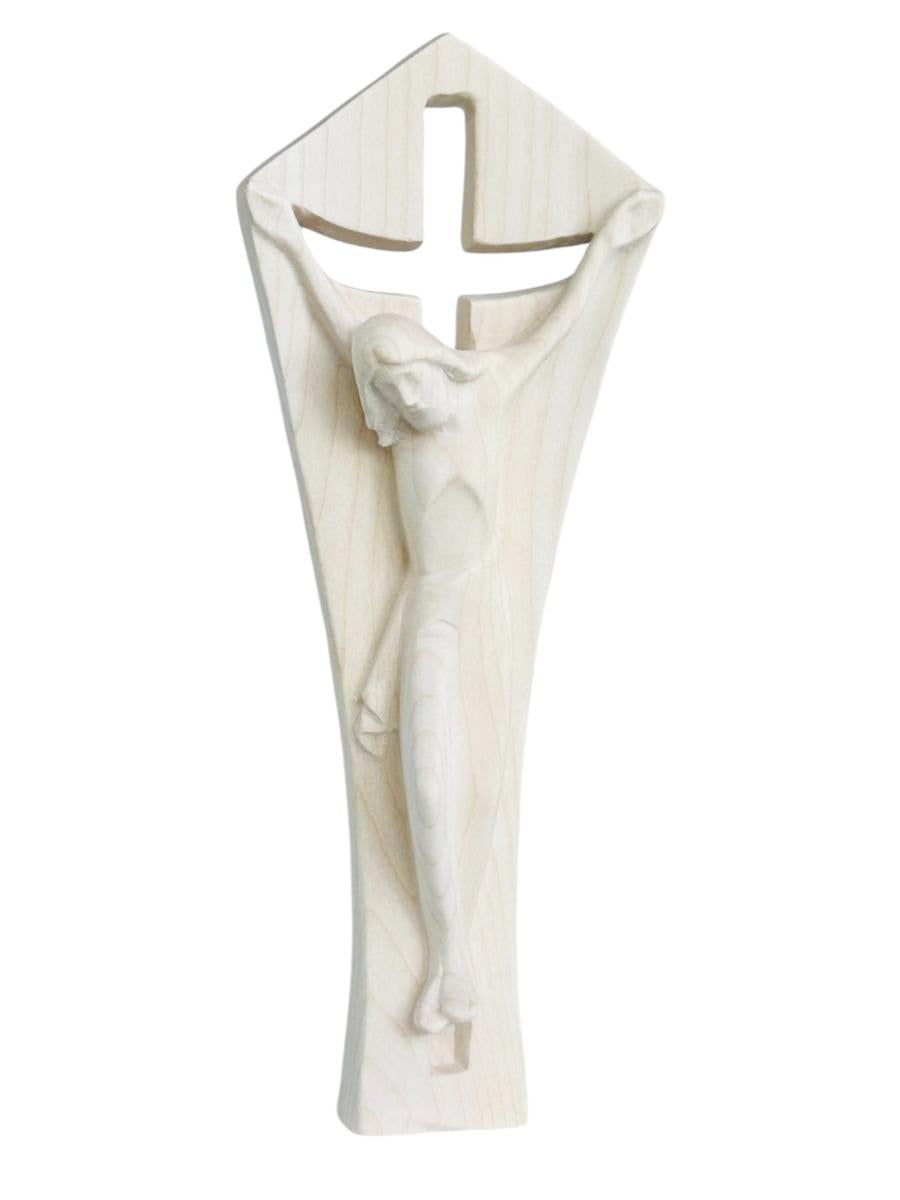 Modernes Kreuz aus Naturholz