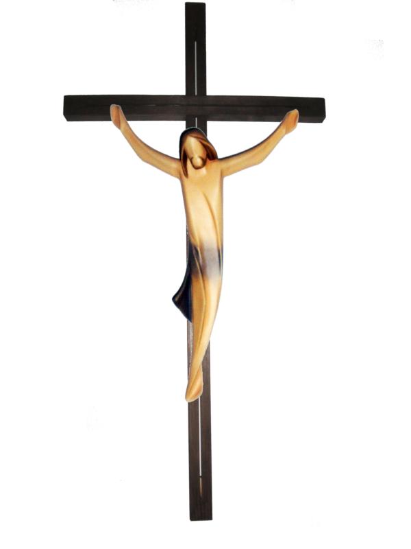 Christuskörper und Balken gerade - Blaues Tuch