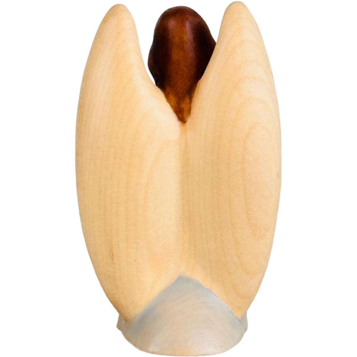 Wooden guardian angel with boy - Blue cloth