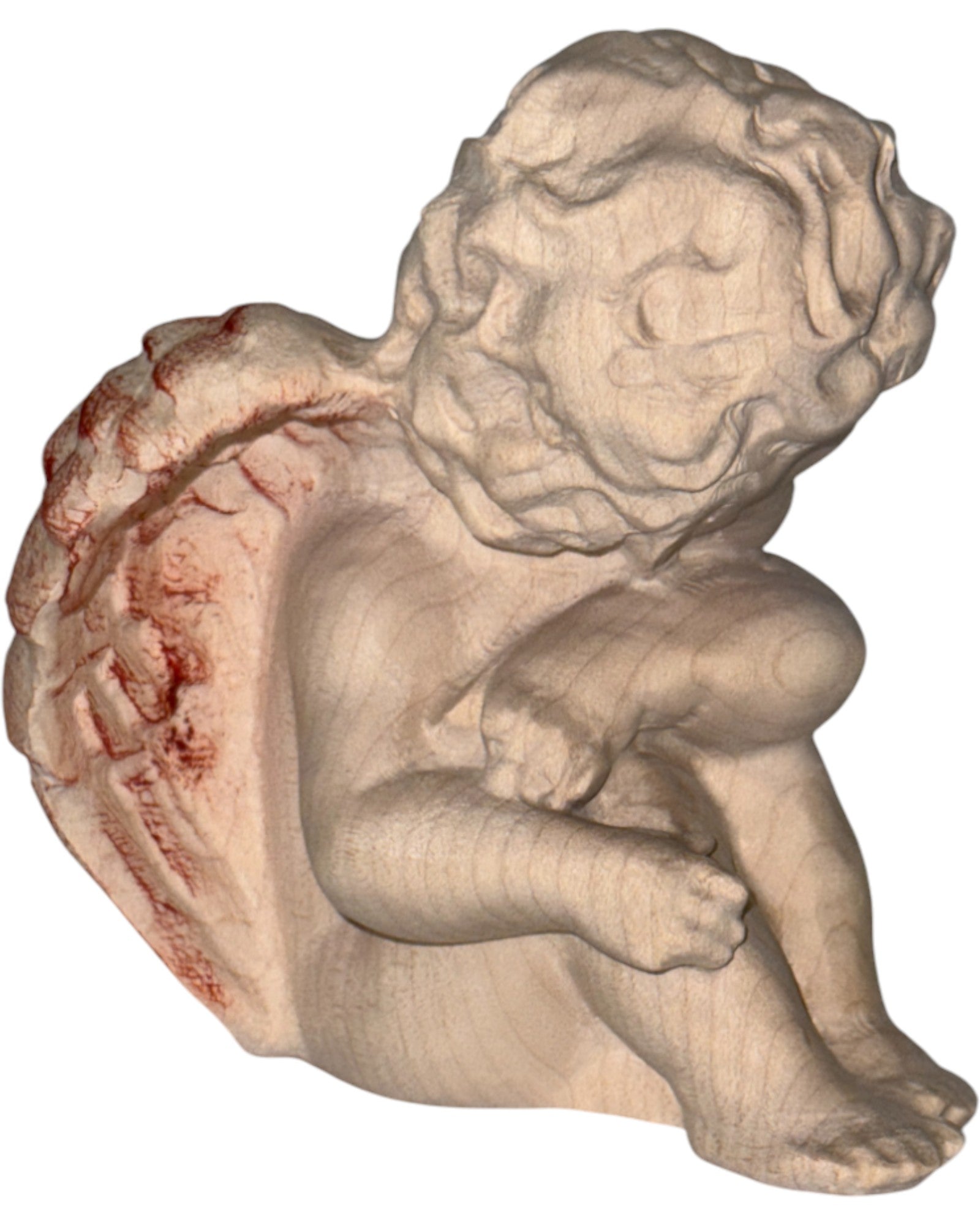 Angelo in legno seduto a sinistra | Arte sacra DOLFI