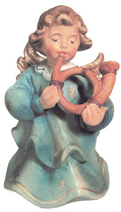Angel with Heart carved in maple wood Wooden Angel Crafts - painted
