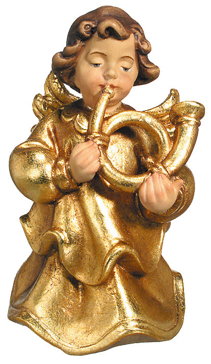 Angel with Heart carved in maple wood Wooden Angel Crafts - painted