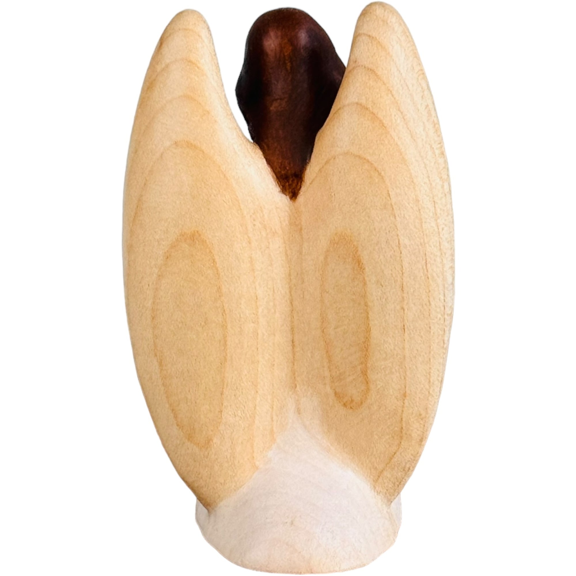 Wooden guardian angel with boy - Blue cloth