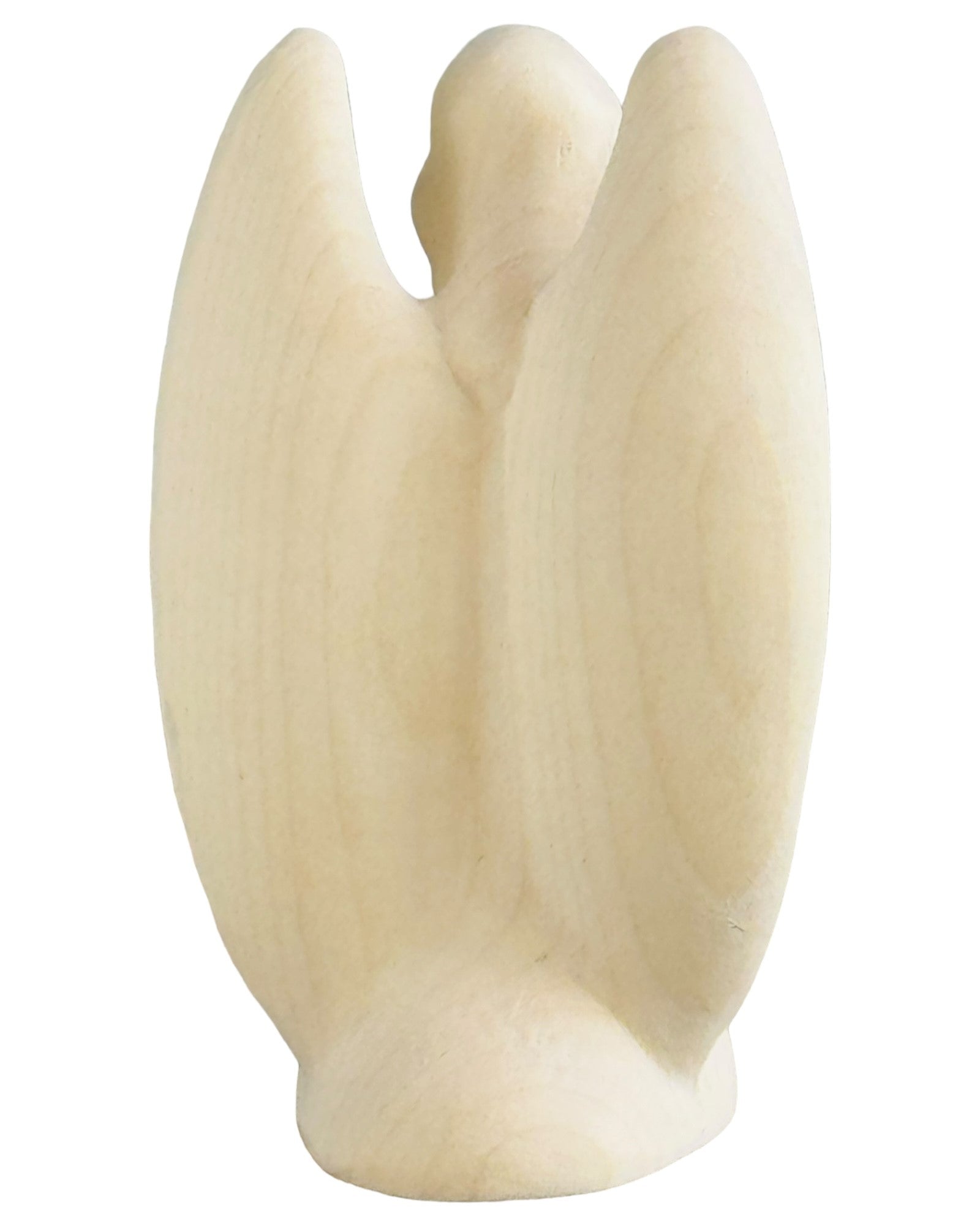 Wooden guardian angel with boy - Blue cloth
