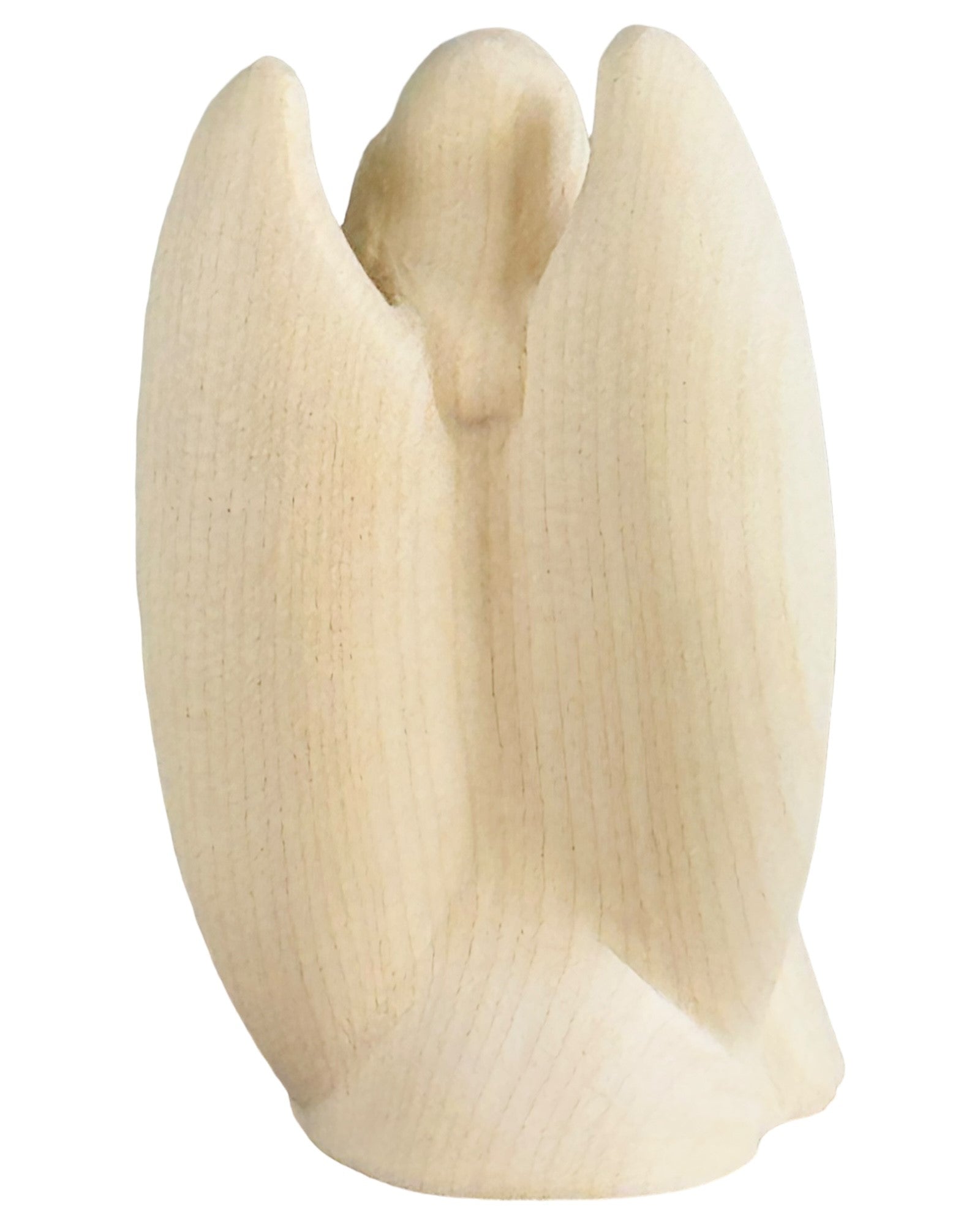 Wooden Guardian Angel with Girl - Blue cloth
