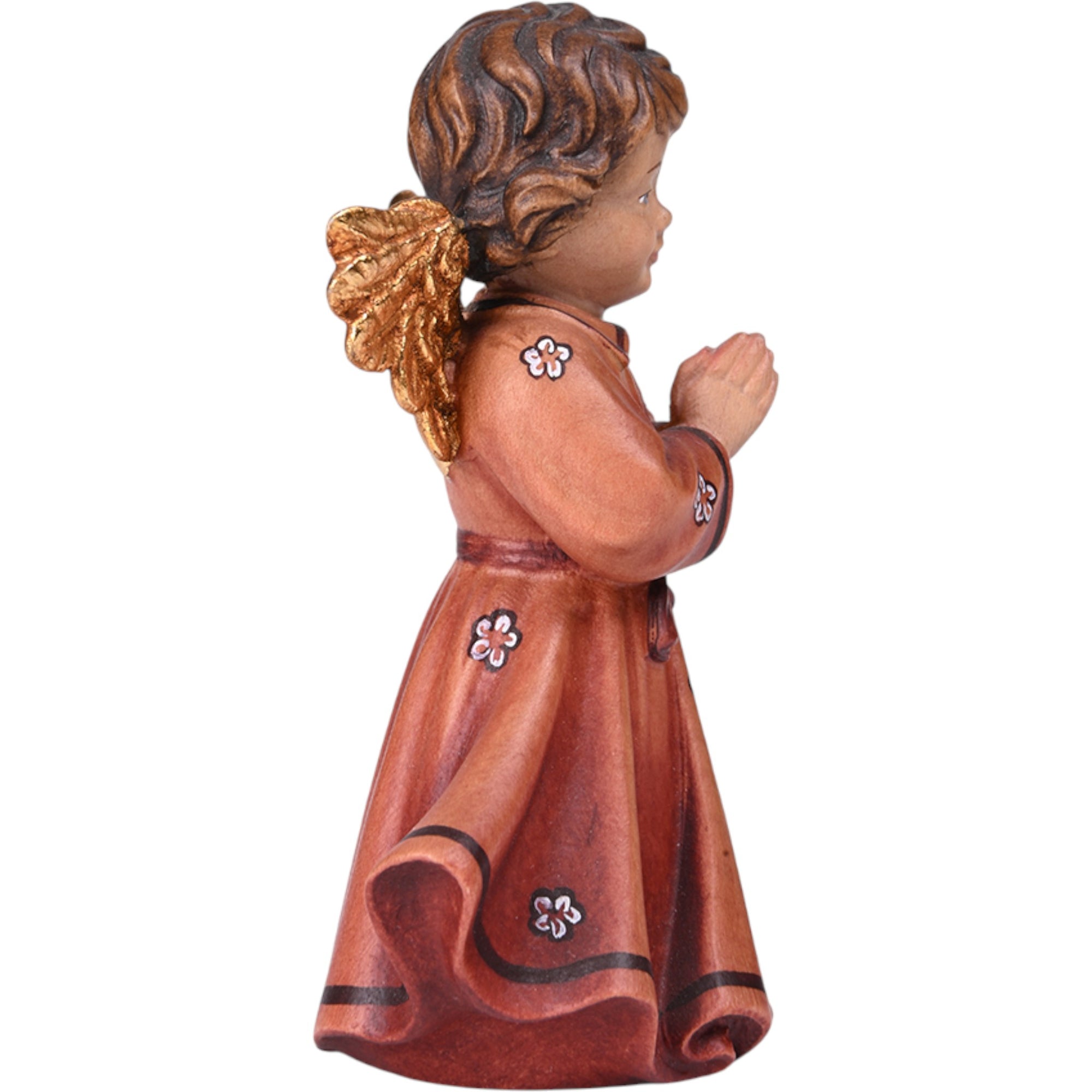 Angelo Orante in Abito Rosso in legno