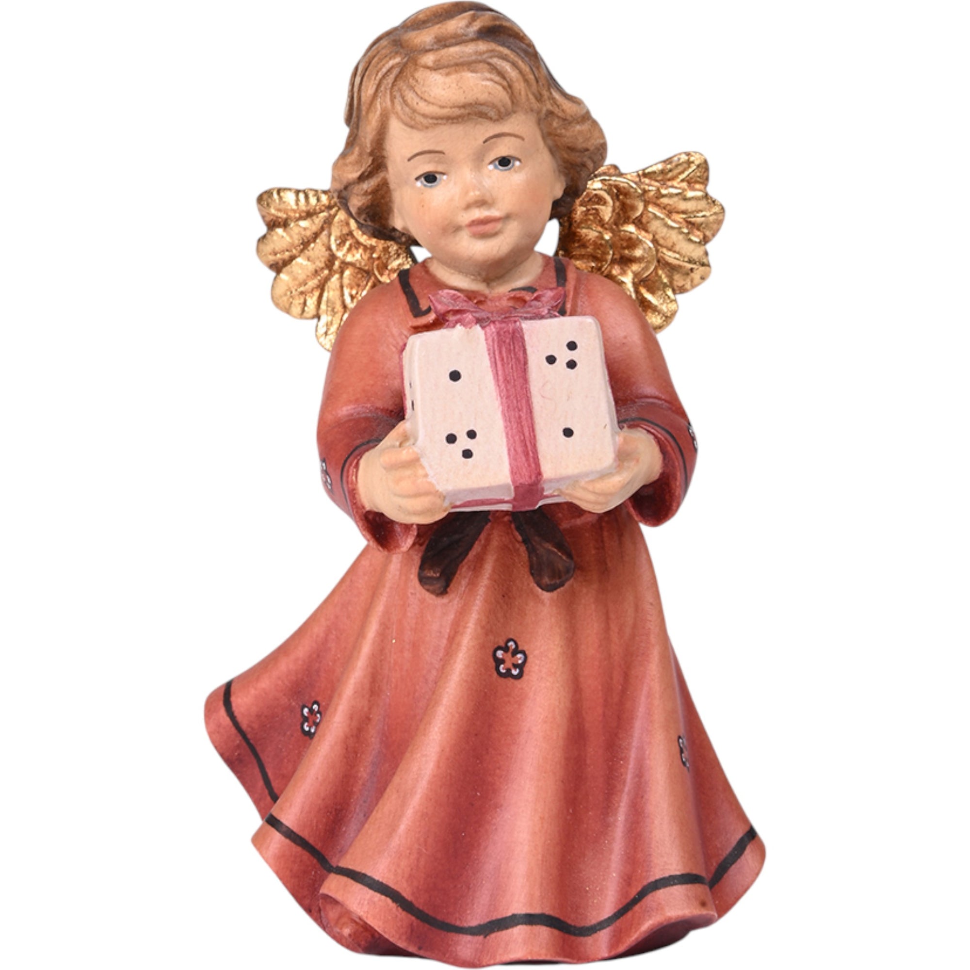 Wooden Angel with Christmas gift