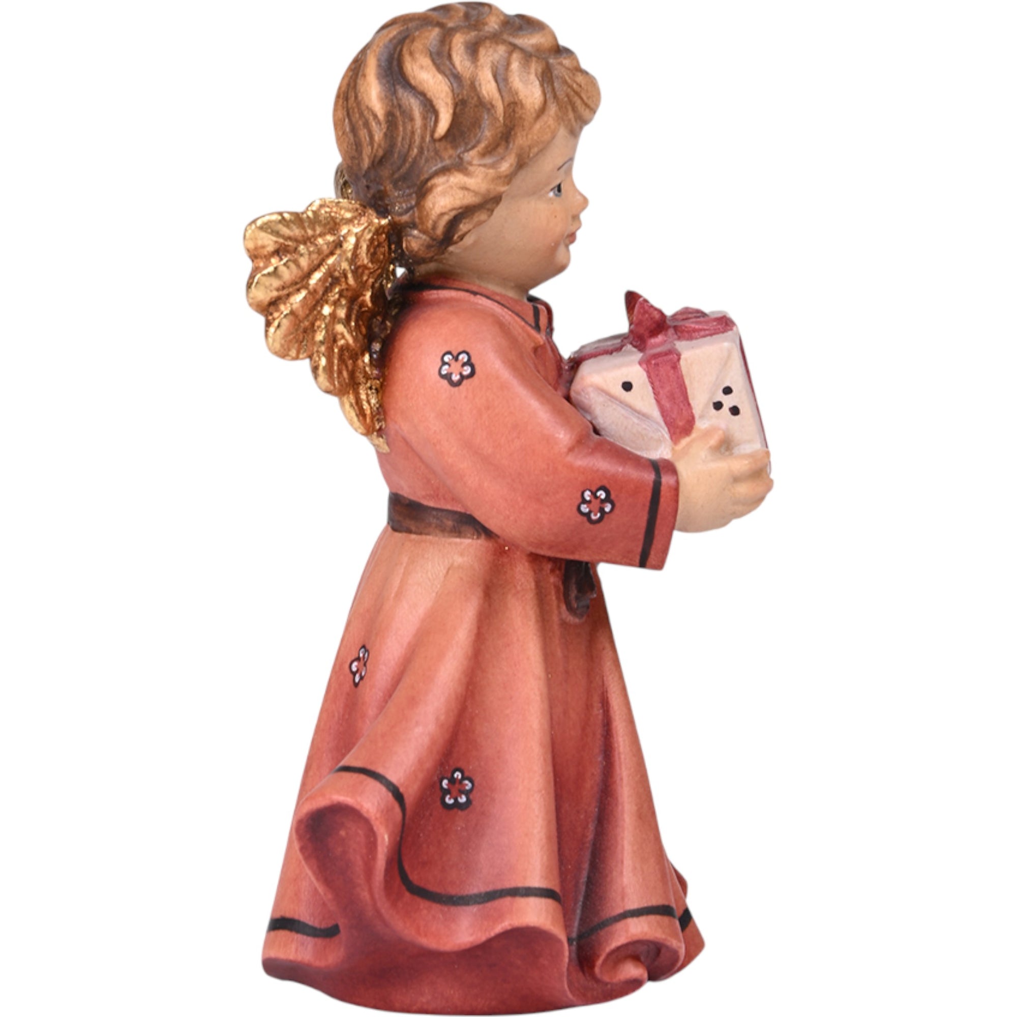 Wooden Angel with Christmas gift