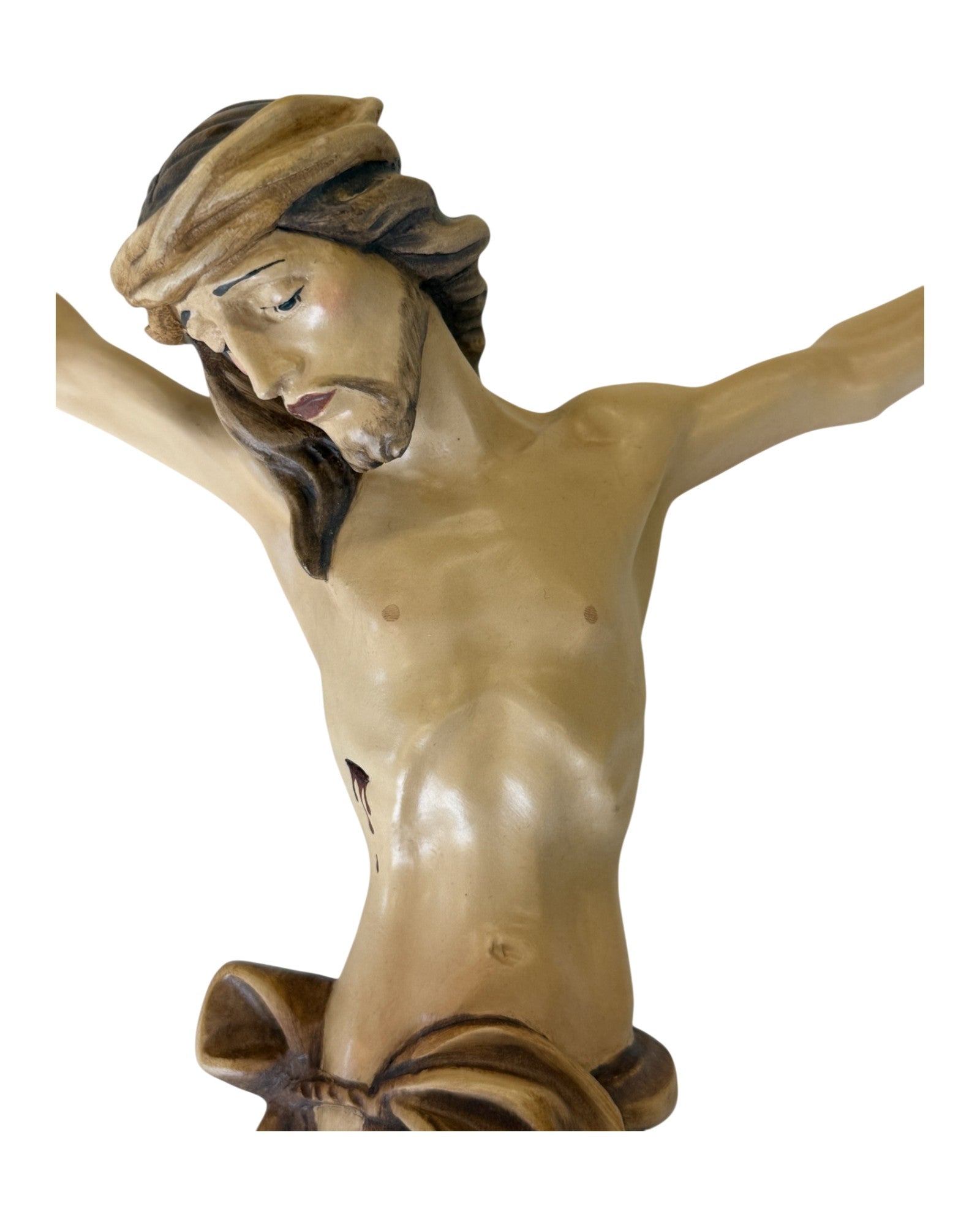 Christus Corpus aus Ahornholz - in Brauntönen lasiert