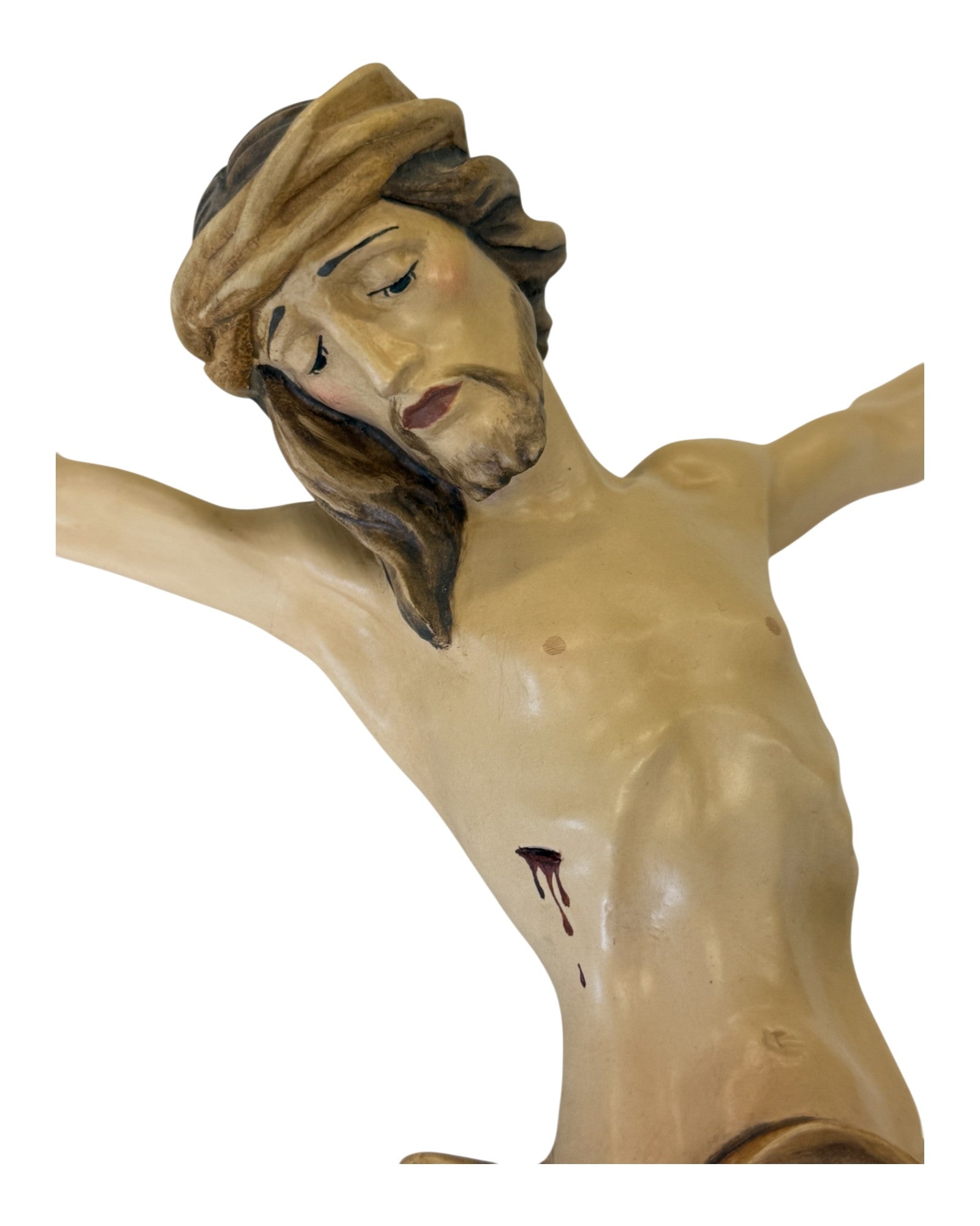 Christus Corpus aus Ahornholz - in Brauntönen lasiert