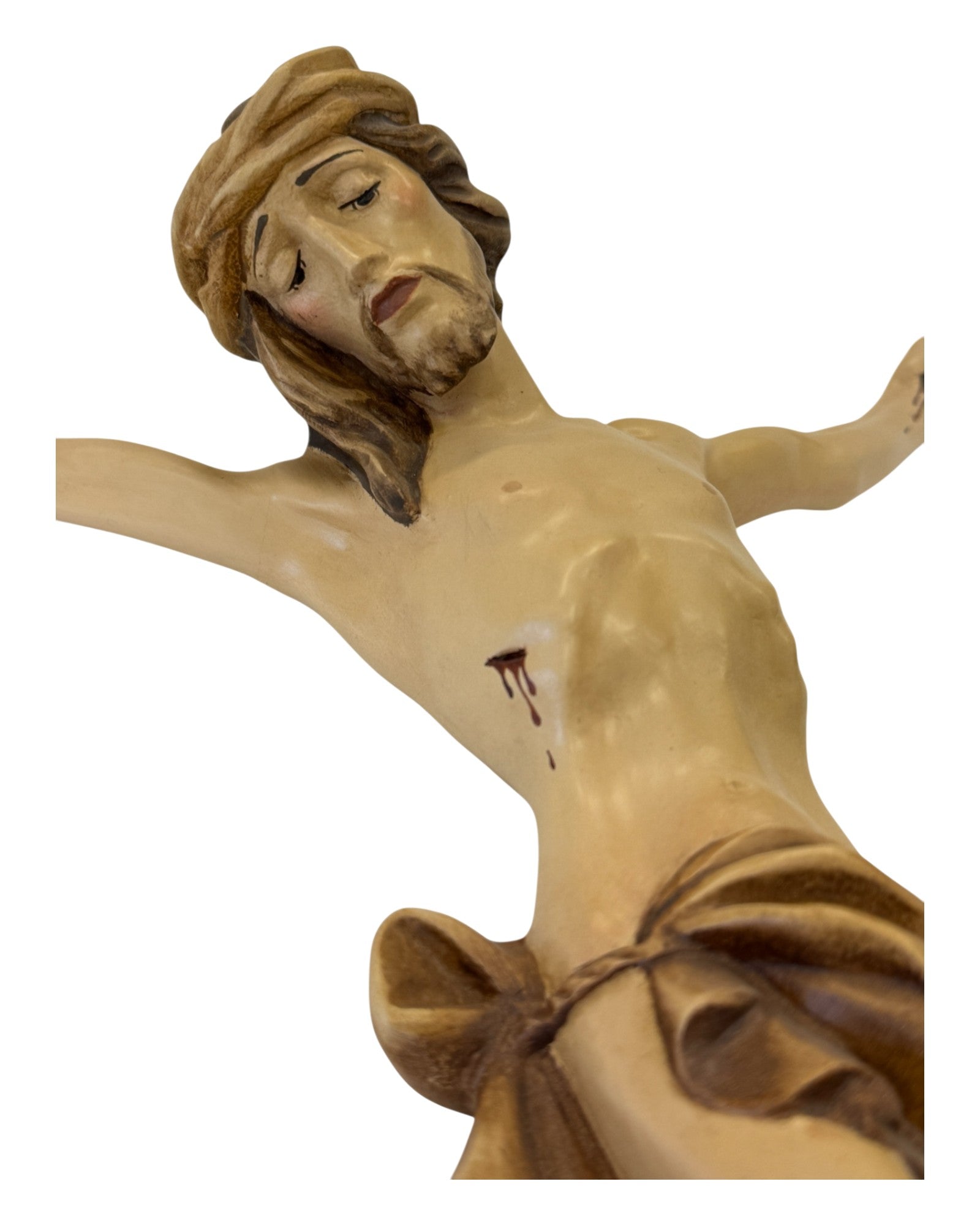 Christus Corpus aus Ahornholz - in Brauntönen lasiert