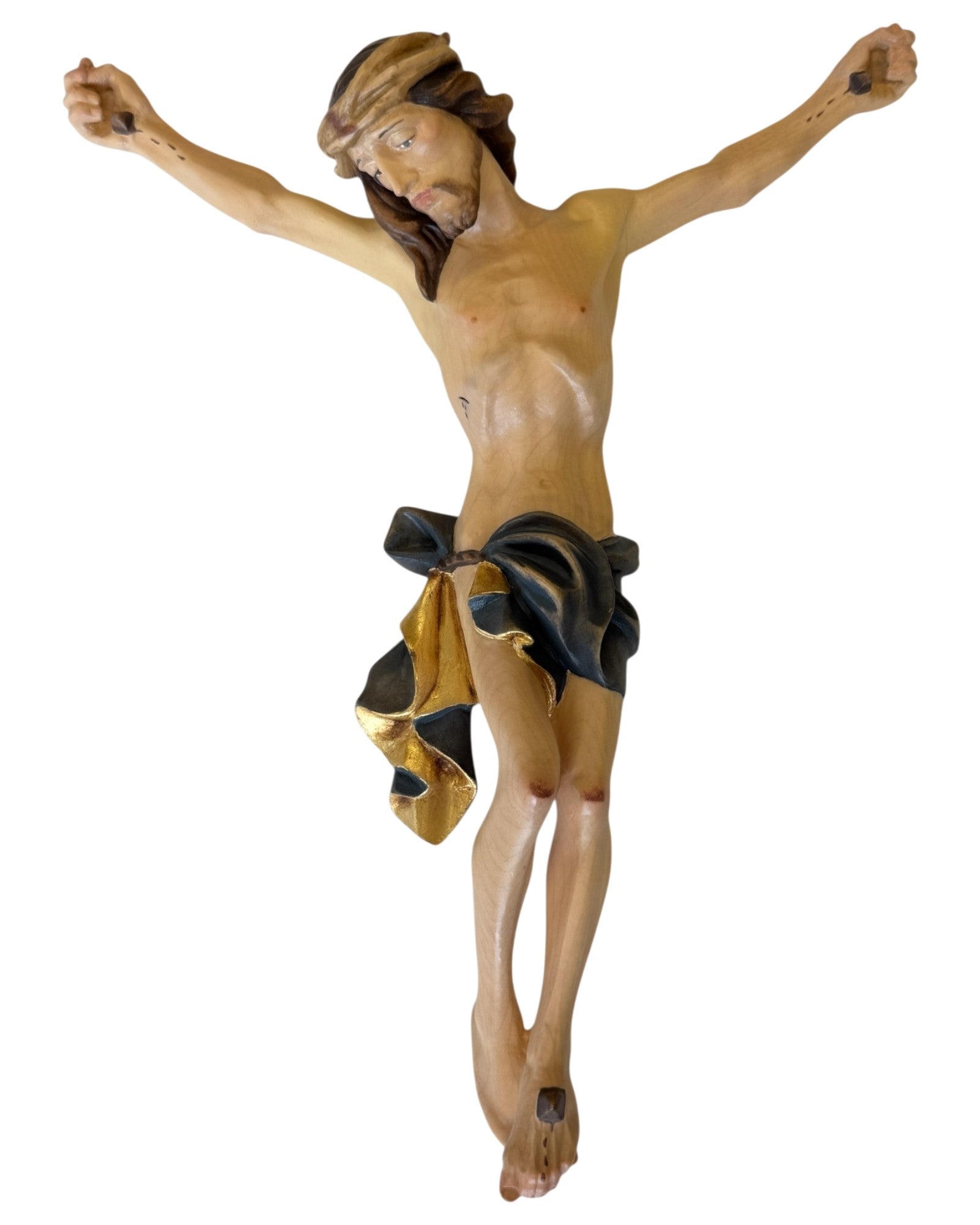 Christus Corpus aus Ahornholz - in Brauntönen lasiert