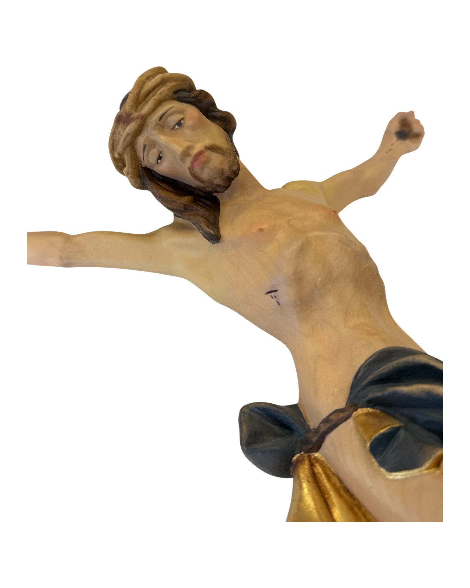 Christus Corpus aus Ahornholz - in Brauntönen lasiert