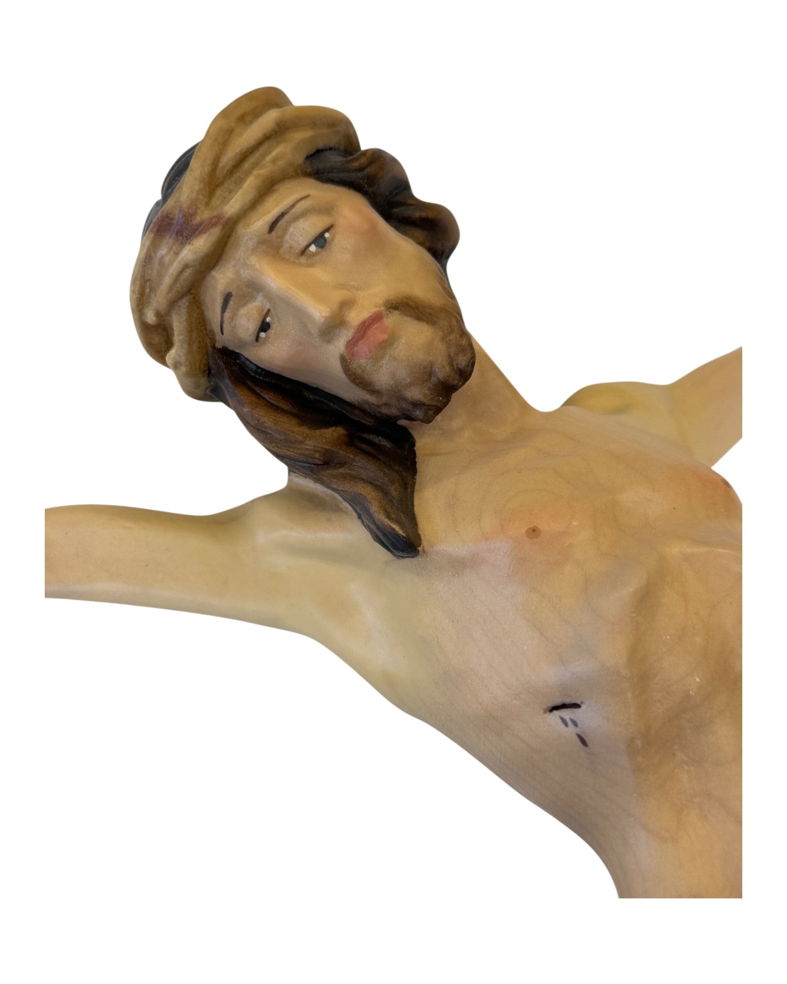 Christus Corpus aus Ahornholz - in Brauntönen lasiert