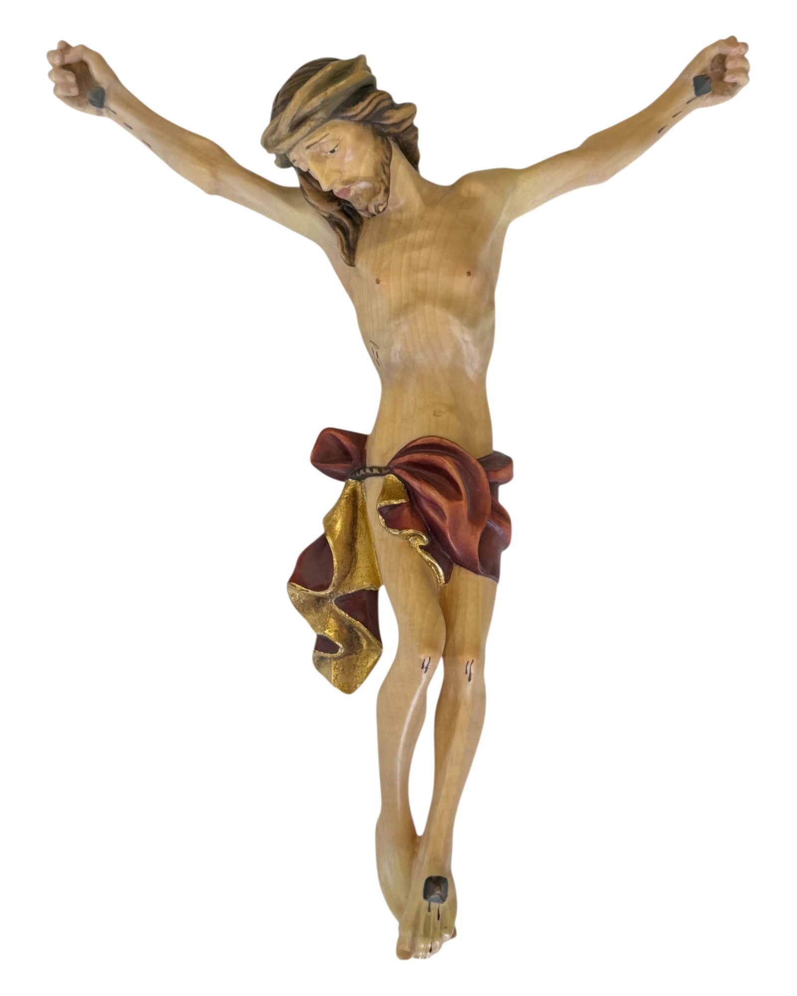 Christus Corpus aus Ahornholz - in Brauntönen lasiert