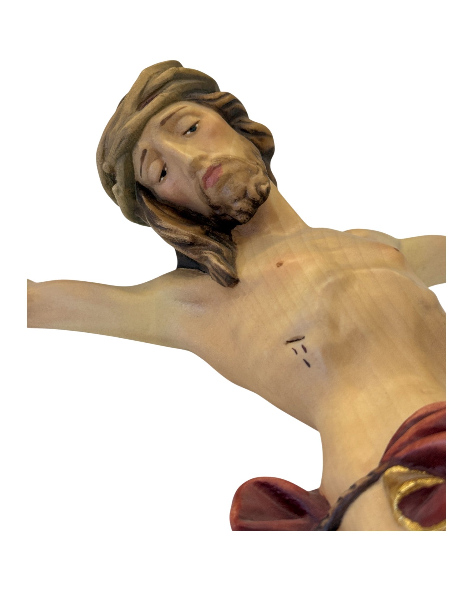 Christus Corpus aus Ahornholz - in Brauntönen lasiert