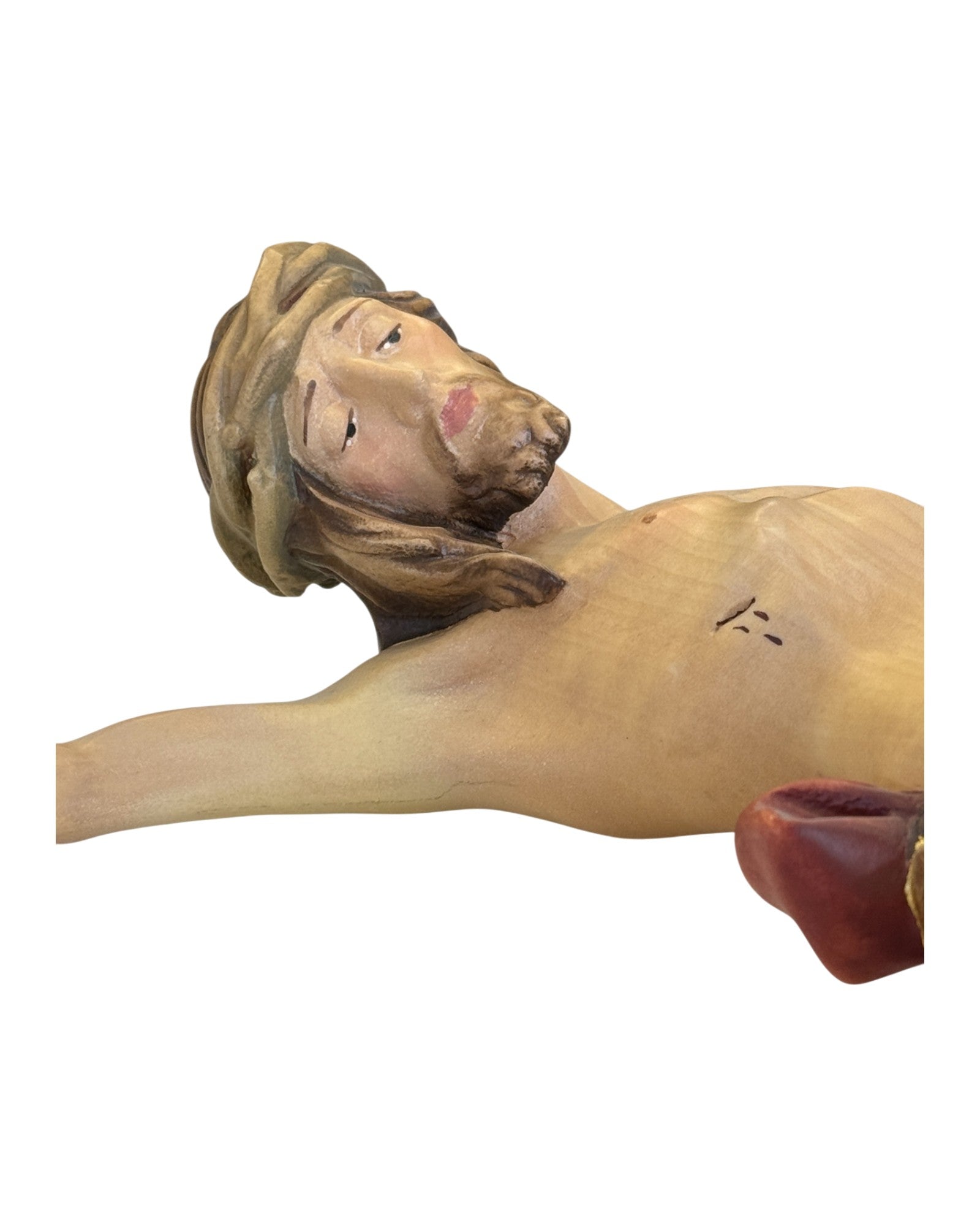 Christus Corpus aus Ahornholz - in Brauntönen lasiert