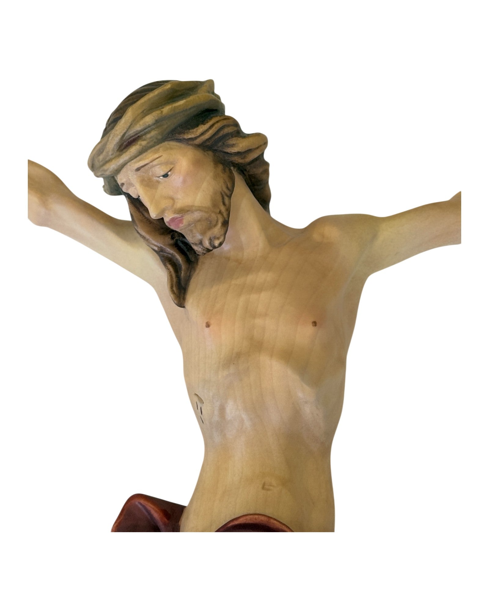 Christus Corpus aus Ahornholz - in Brauntönen lasiert