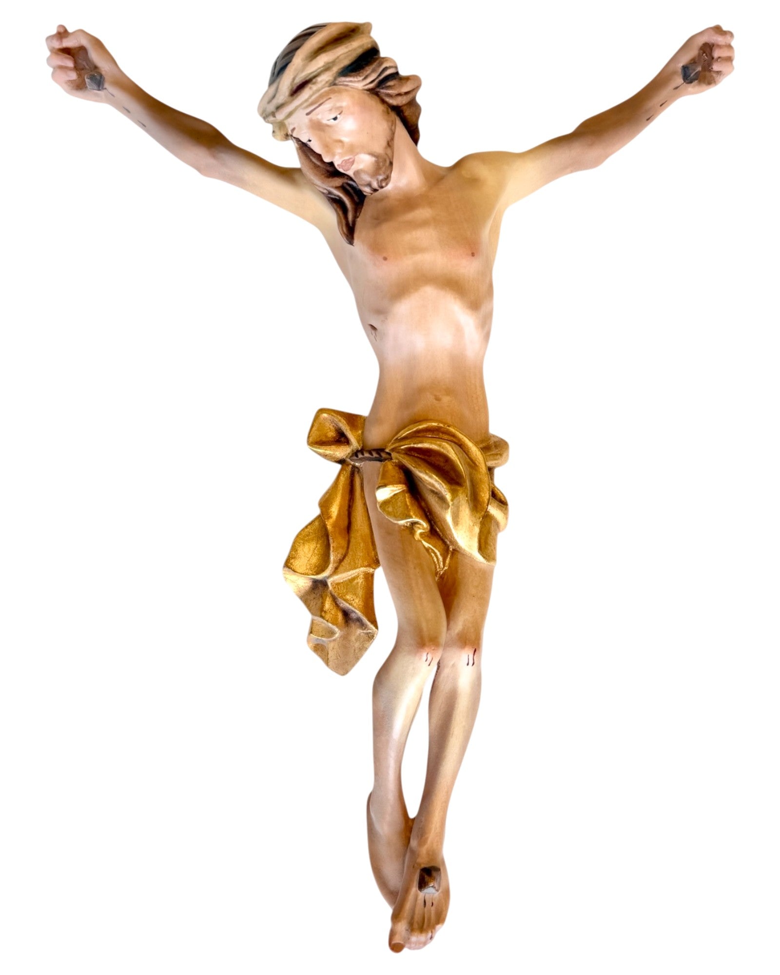 Christus Corpus aus Ahornholz - in Brauntönen lasiert