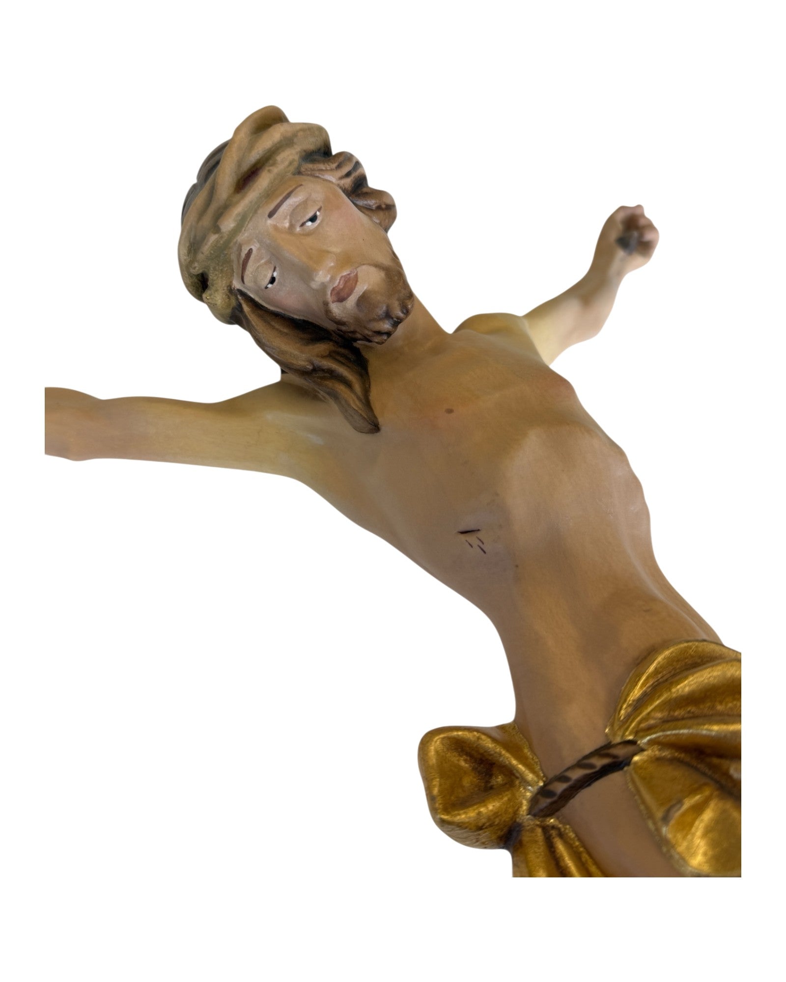 Christus Corpus aus Ahornholz - in Brauntönen lasiert