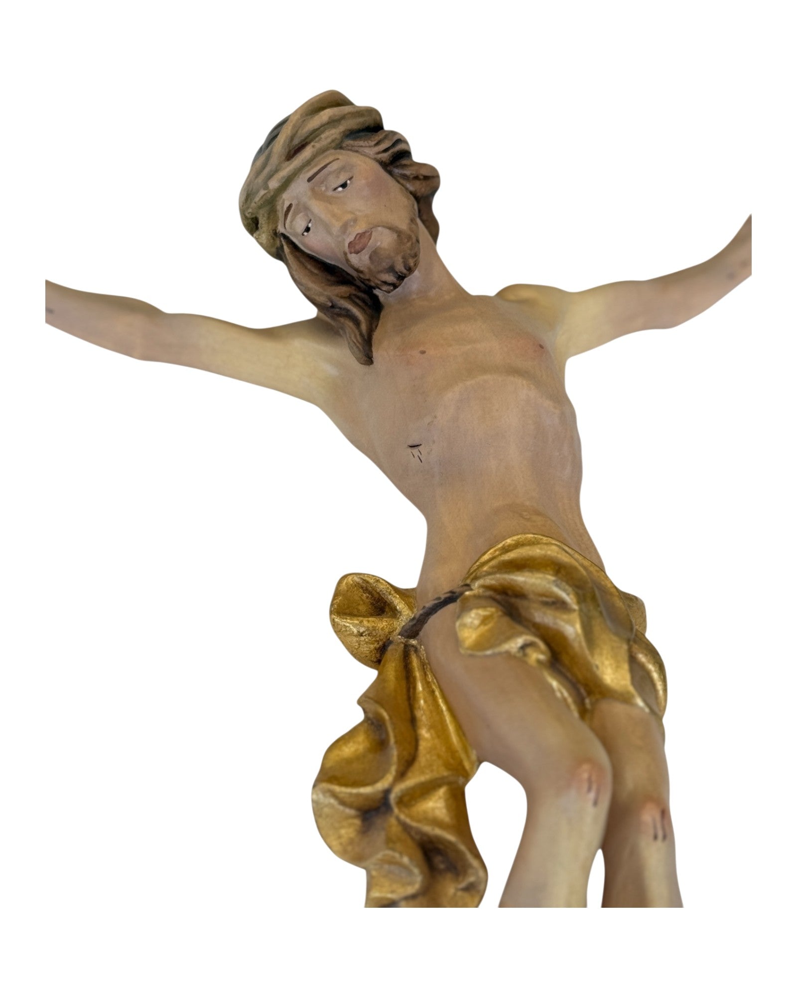 Christus Corpus aus Ahornholz - in Brauntönen lasiert