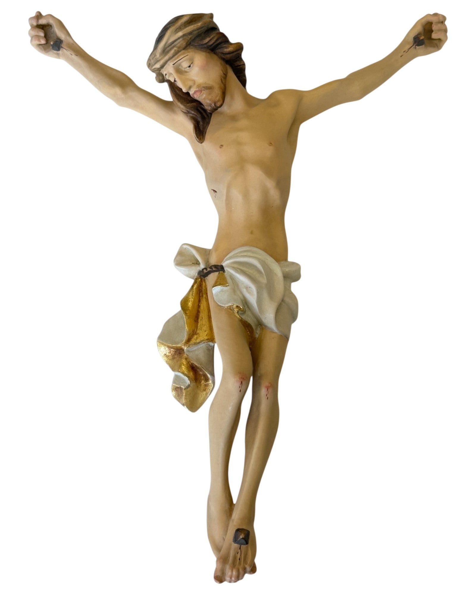 Christus Corpus aus Ahornholz - in Brauntönen lasiert