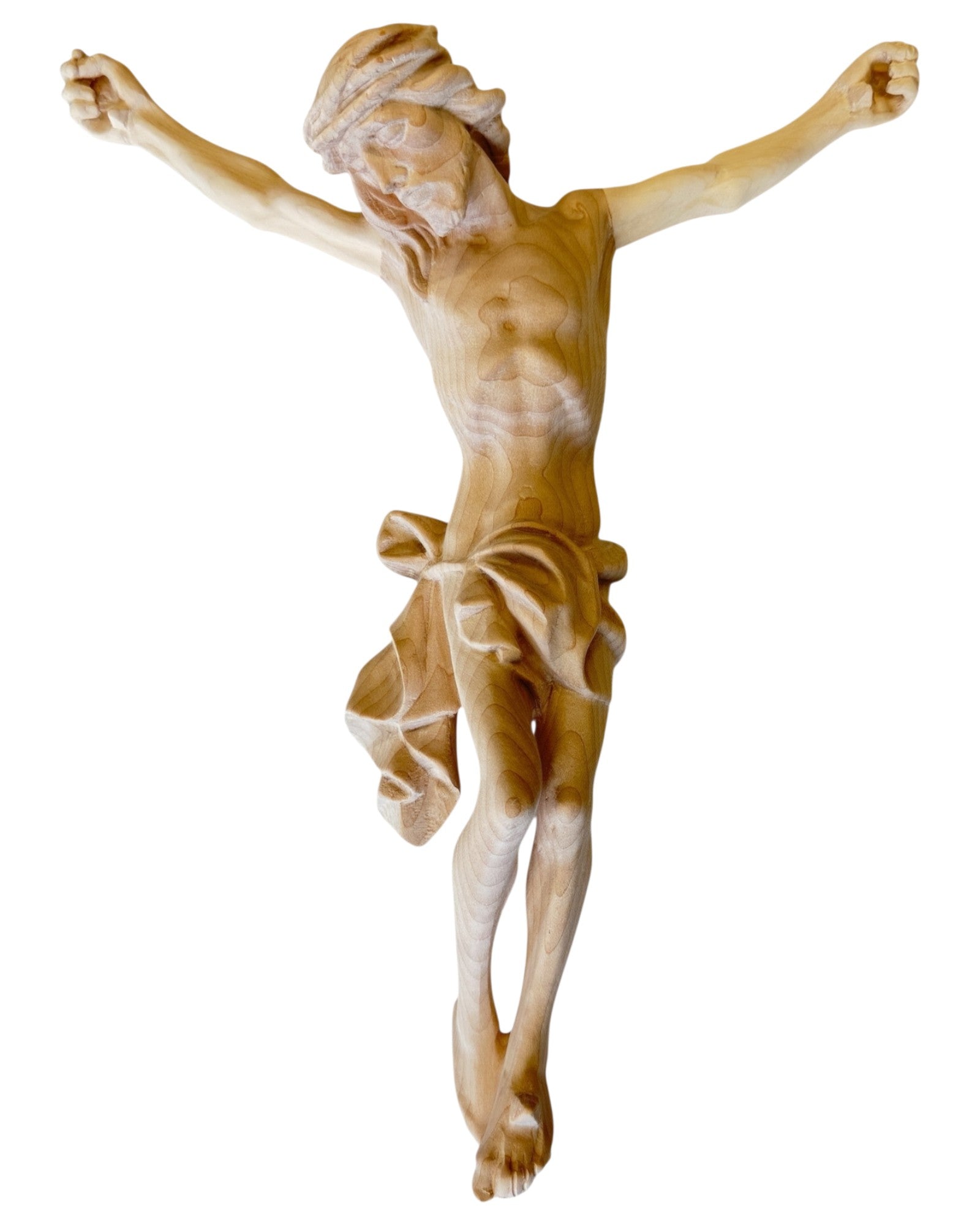 Christus Corpus aus Ahornholz - in Brauntönen lasiert