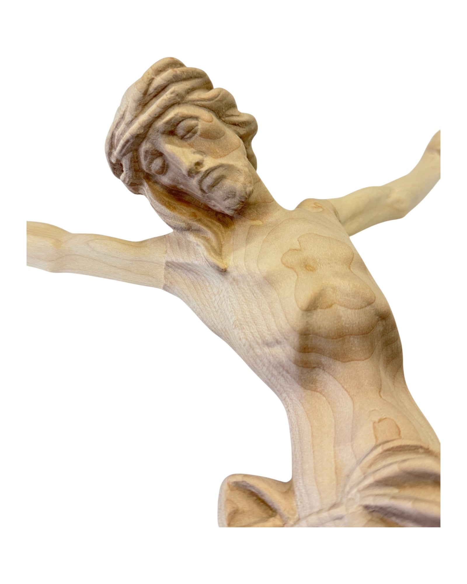 Christus Corpus aus Ahornholz - in Brauntönen lasiert