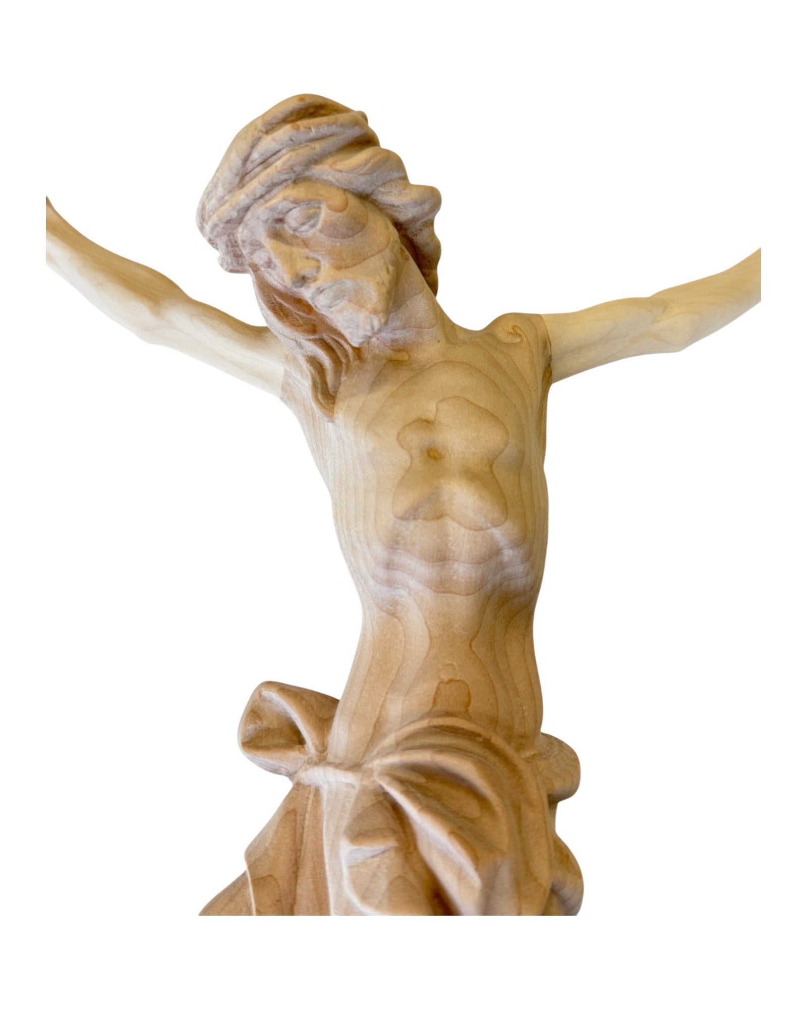 Christus Corpus aus Ahornholz - in Brauntönen lasiert