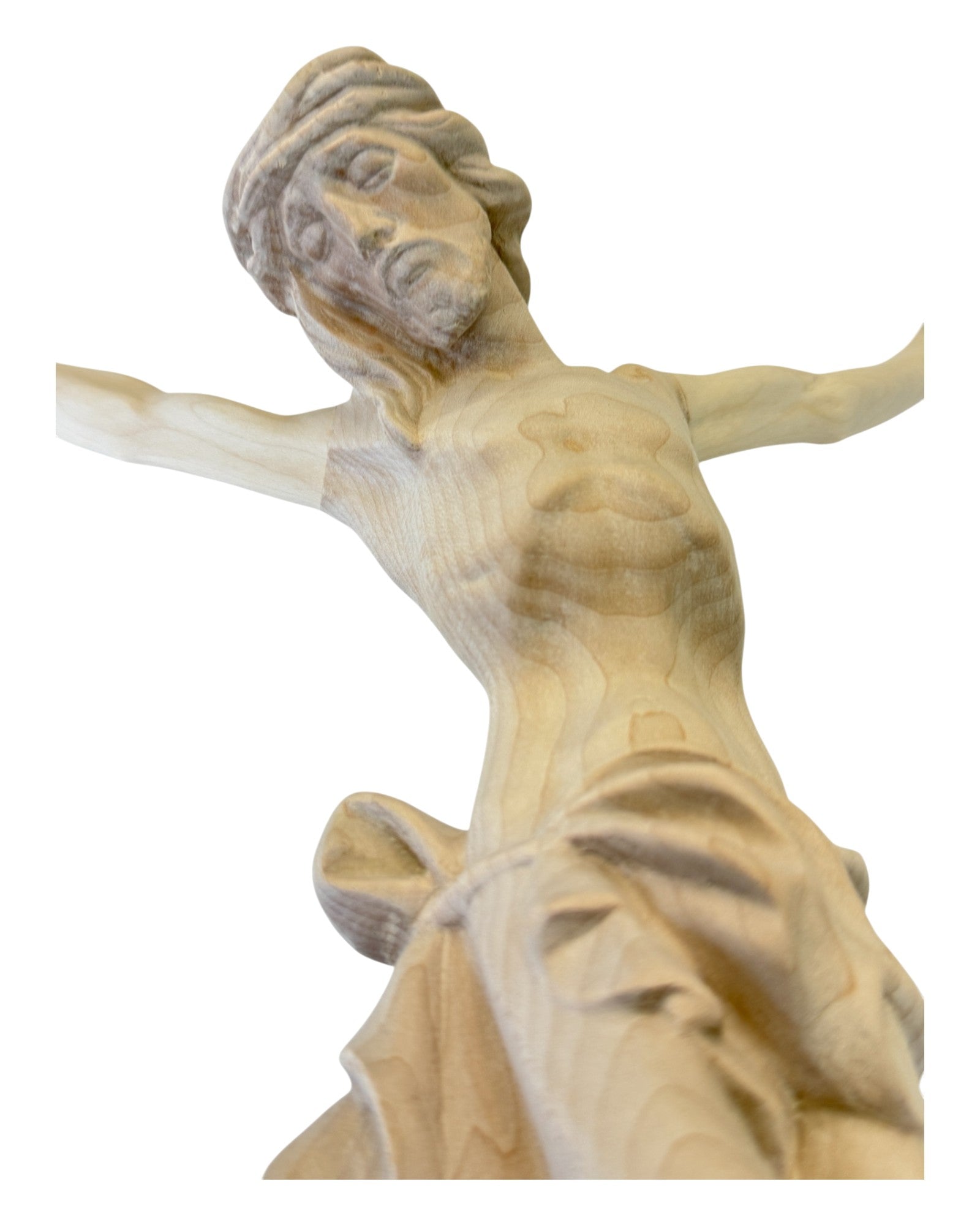 Christus Corpus aus Ahornholz - in Brauntönen lasiert