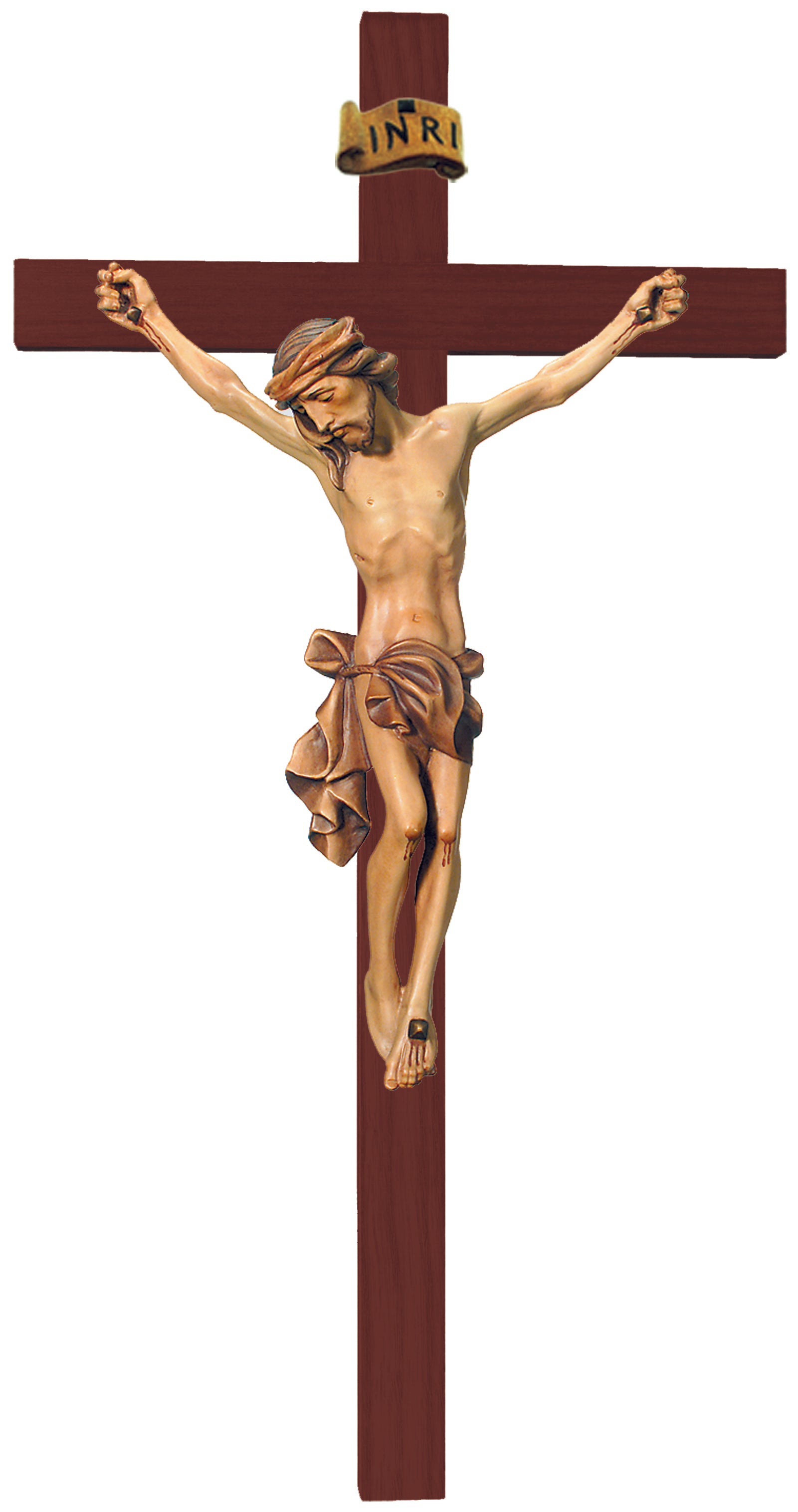 Christuskörper auf Geraden Balken - Blaues Tuch