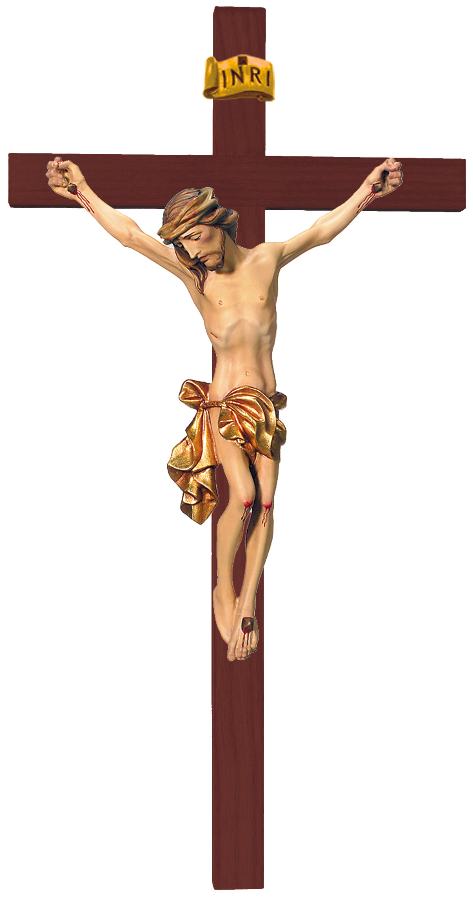 Christuskörper auf Geraden Balken - Blaues Tuch