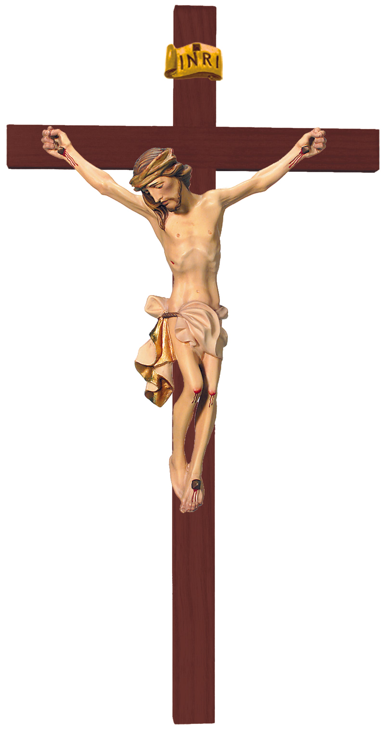 Christuskörper auf Geraden Balken - Blaues Tuch