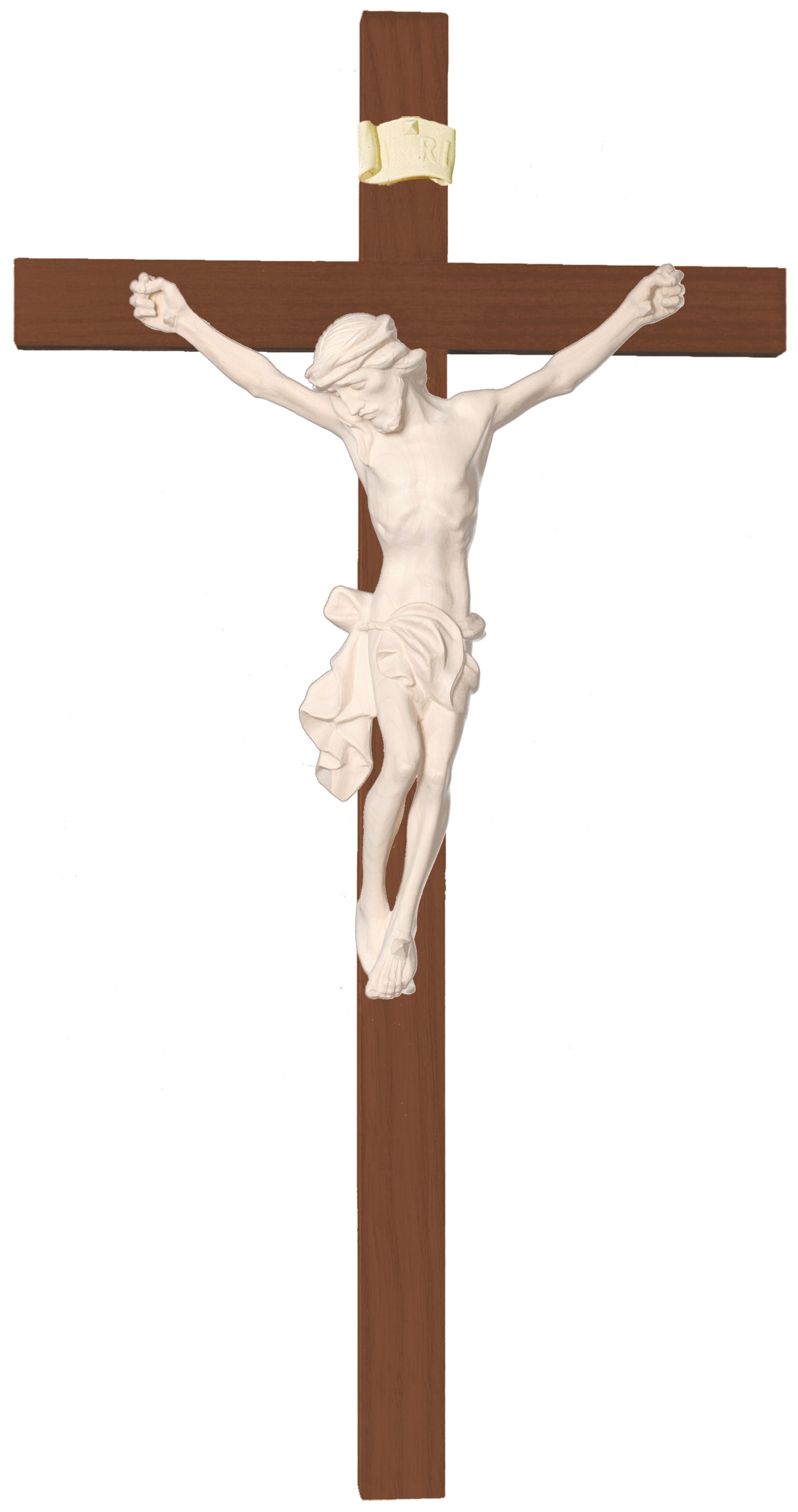 Christuskörper auf Geraden Balken - Blaues Tuch