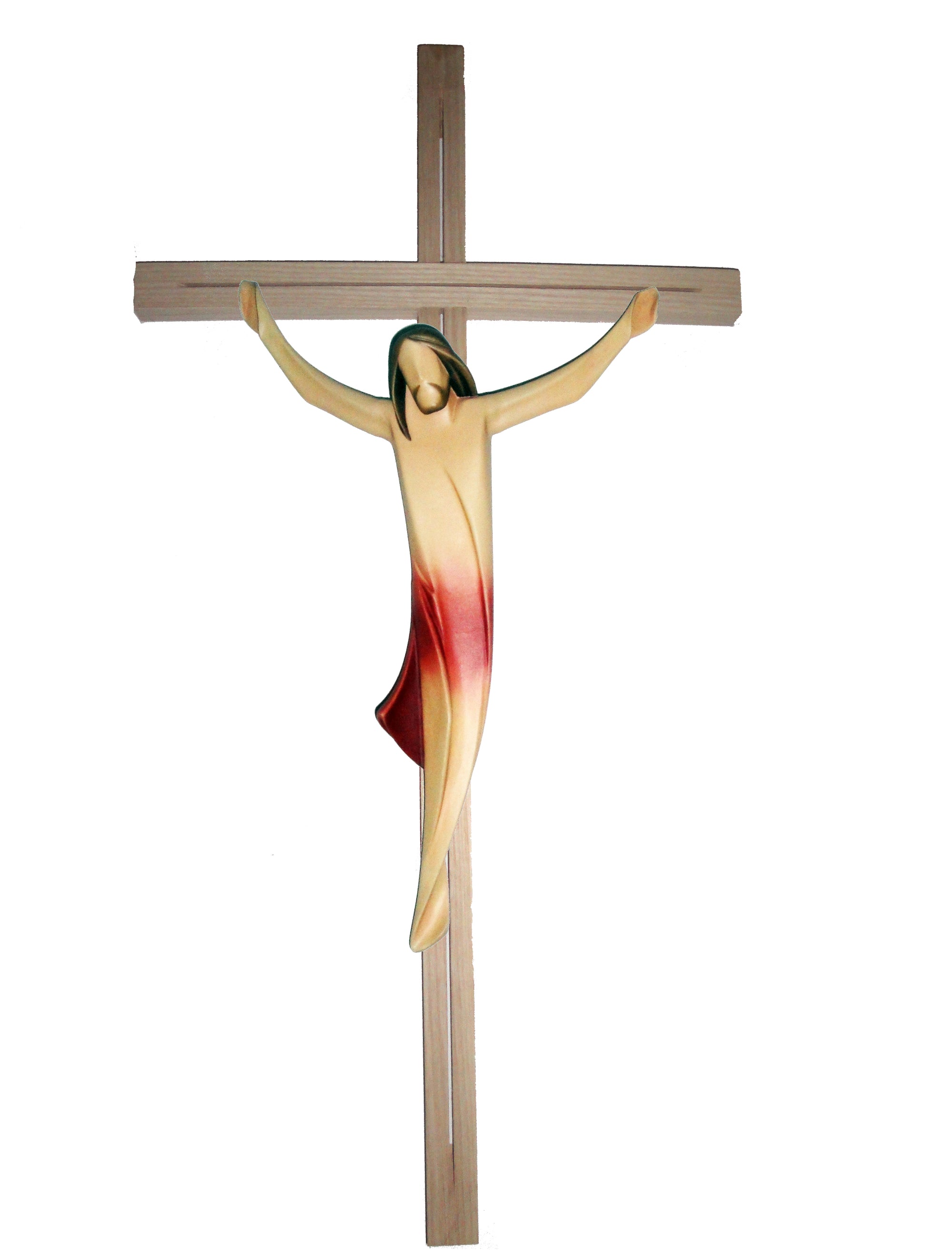 Christuskörper auf Balken gerade - Blaues Tuch