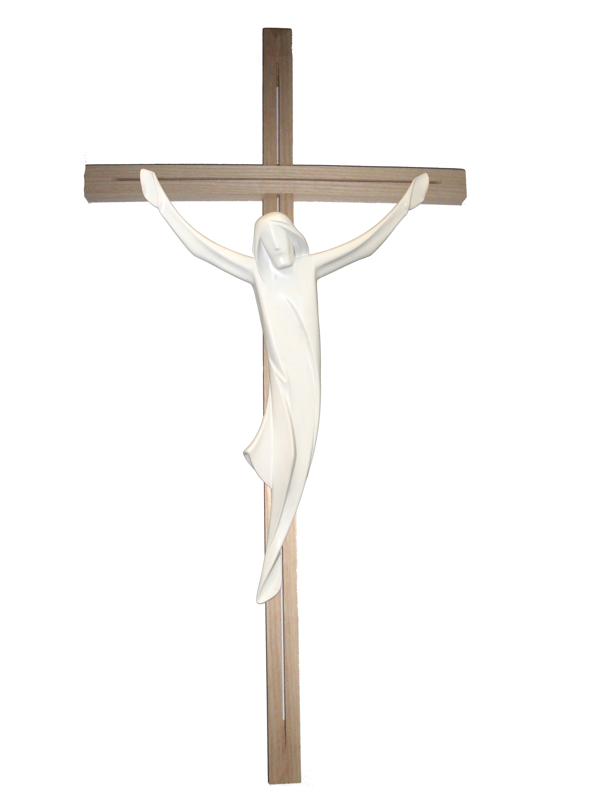 Christuskörper auf Balken gerade - Blaues Tuch