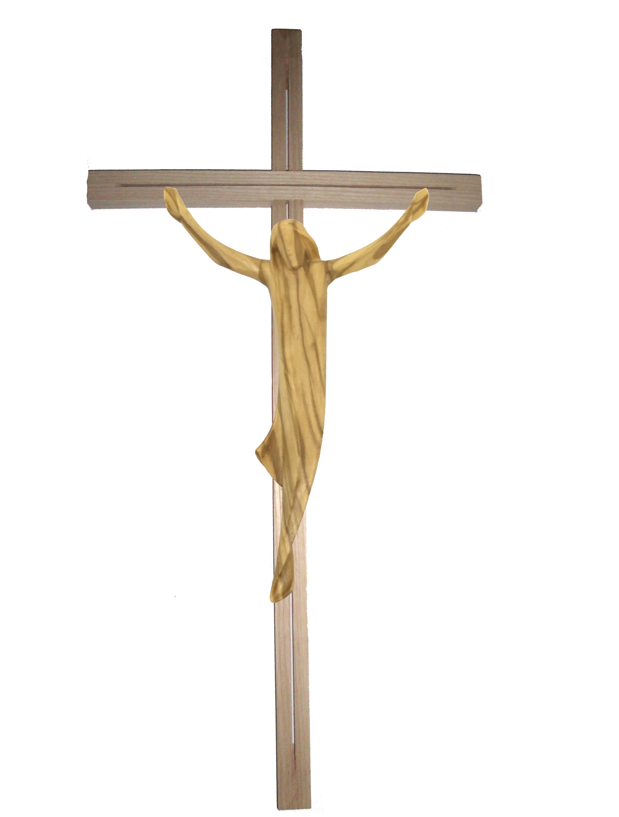 Christuskörper auf Balken gerade - Blaues Tuch