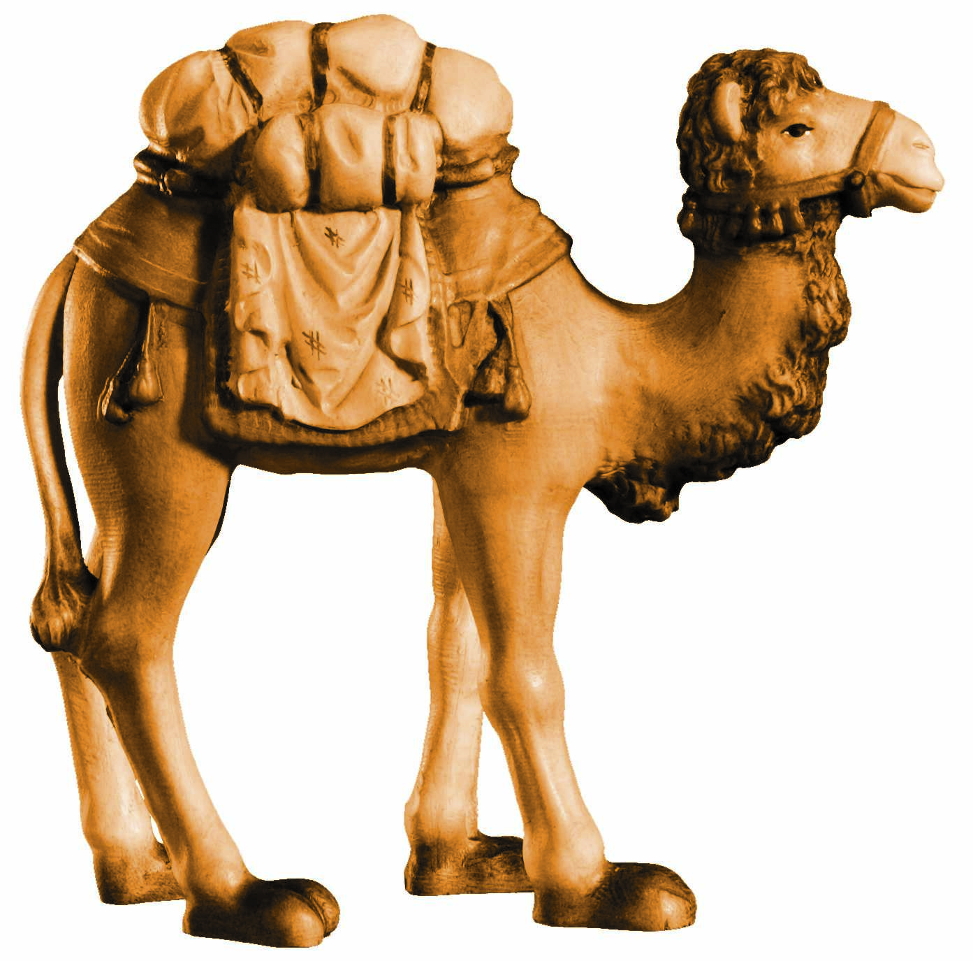 Camel with luggage made from wood - color
