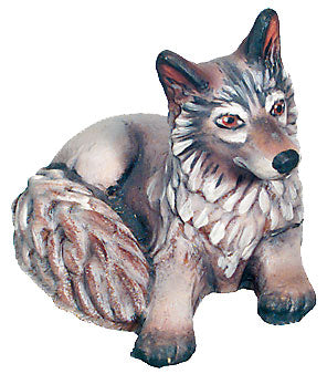 Fox carved in maple wood - color