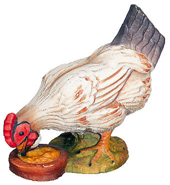 Hen carved in maple wood - color