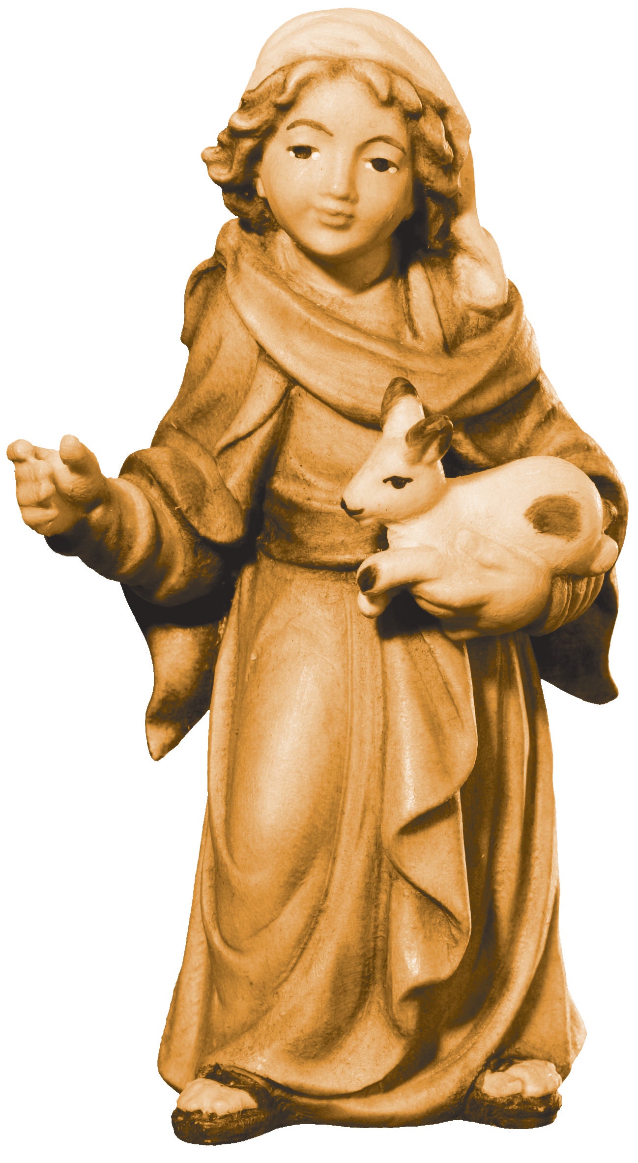 Young shepherdess for with rabbit - color