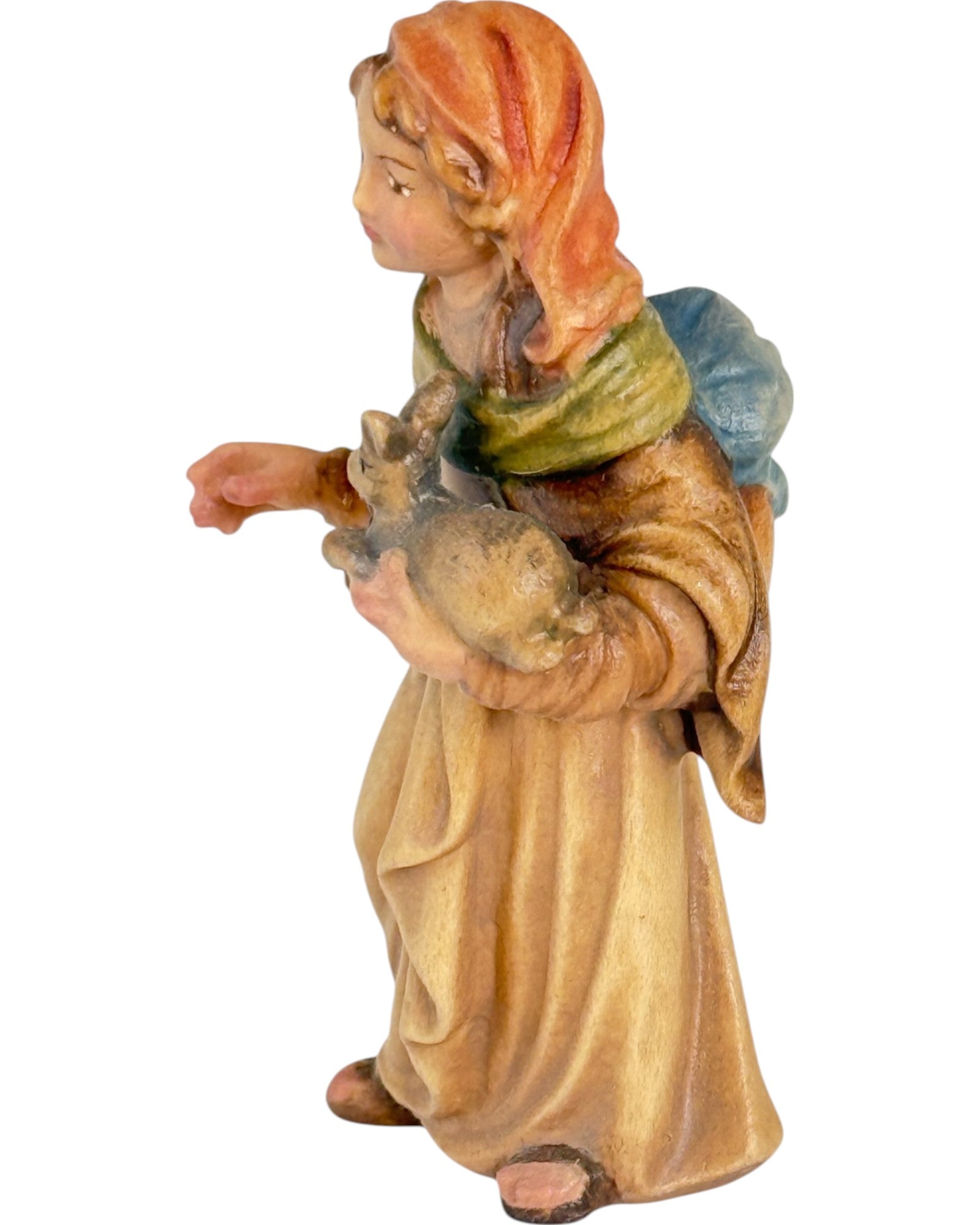 Young shepherdess for with rabbit - color