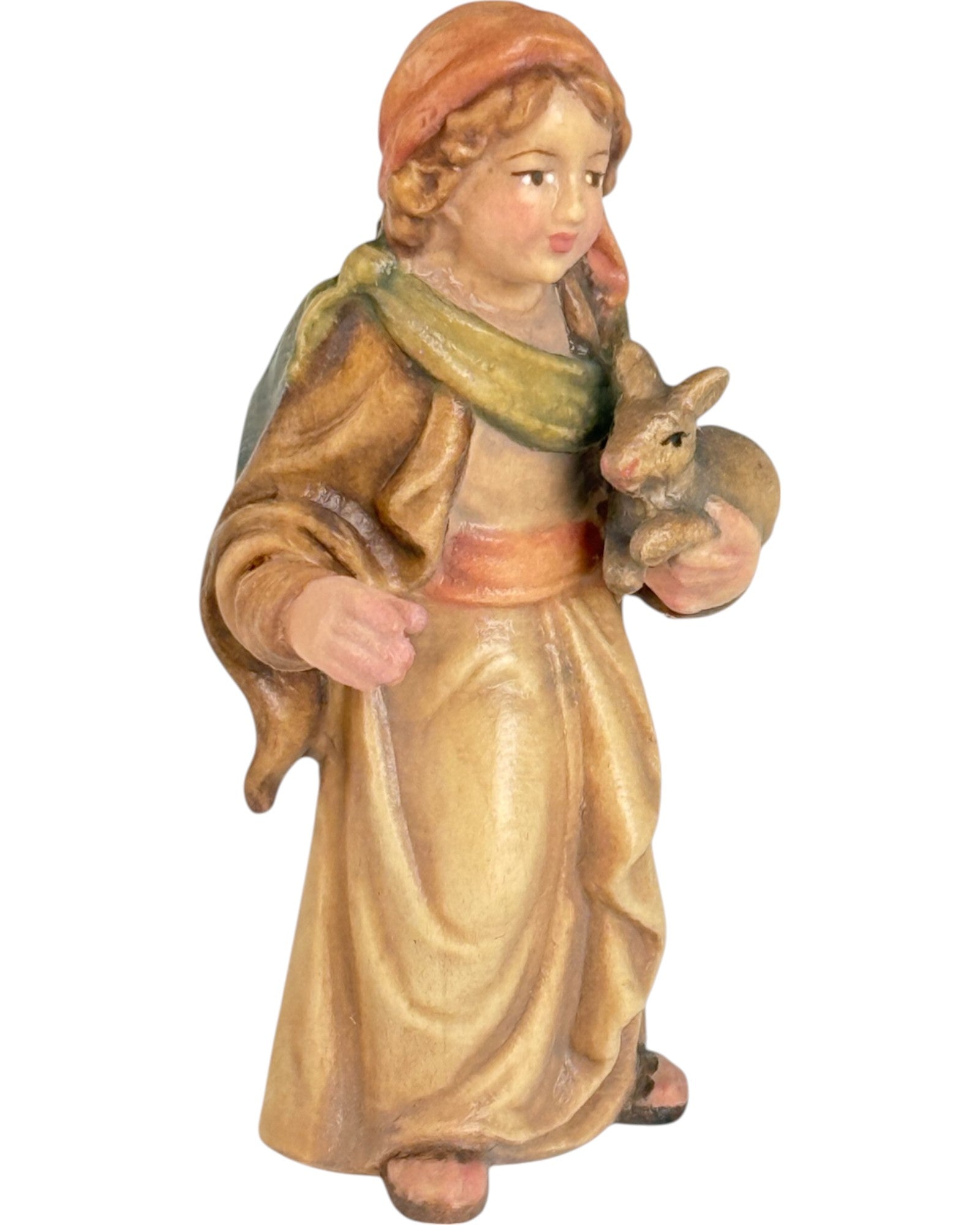 Young shepherdess for with rabbit - color